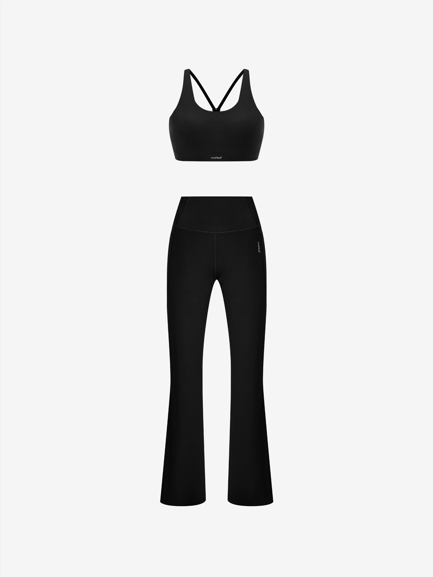 Image of Freeleaf™ Adjustable-Strap Bra & High-waist Flare Pants Set