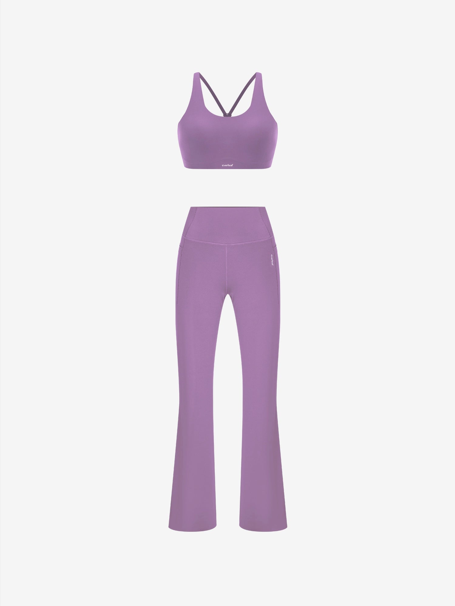 Image of Freeleaf™ Adjustable-Strap Bra & High-waist Flare Pants Set