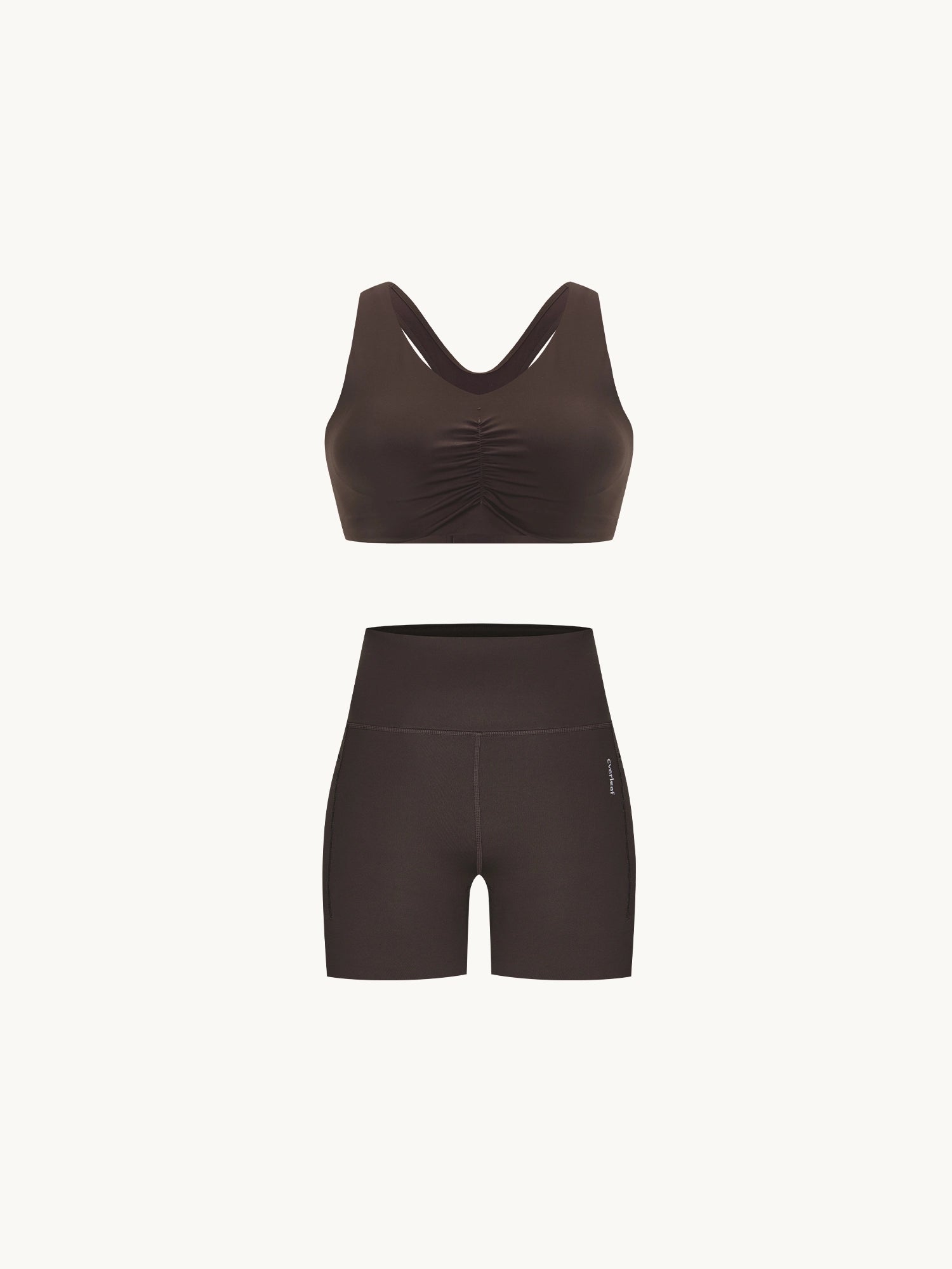 Image of Sweatleaf™ Ruched Sculpting Bra & Shorts Set