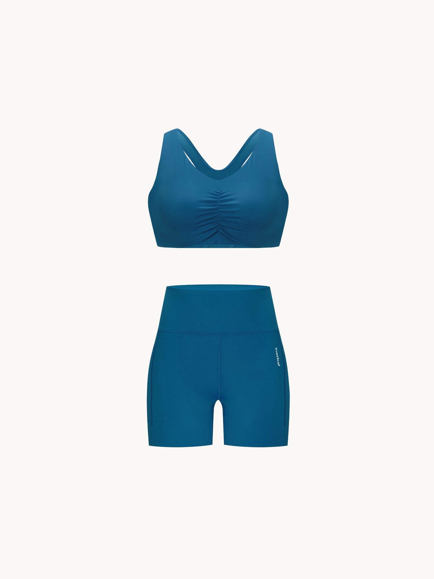 Image of Sweatleaf™ Ruched Sculpting Bra & Shorts Set