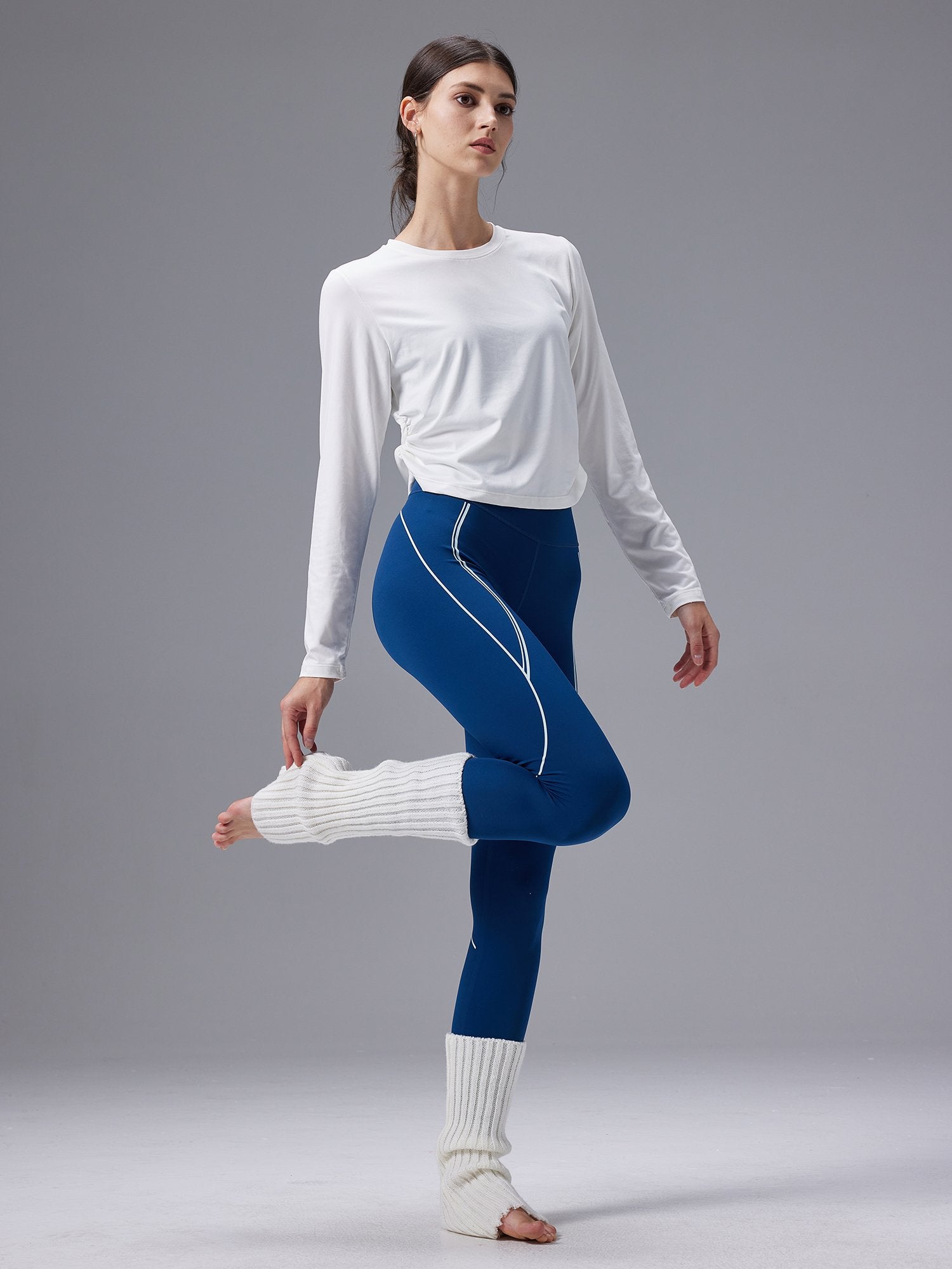 Image of Ruched Crewneck Long Sleeve Shirt