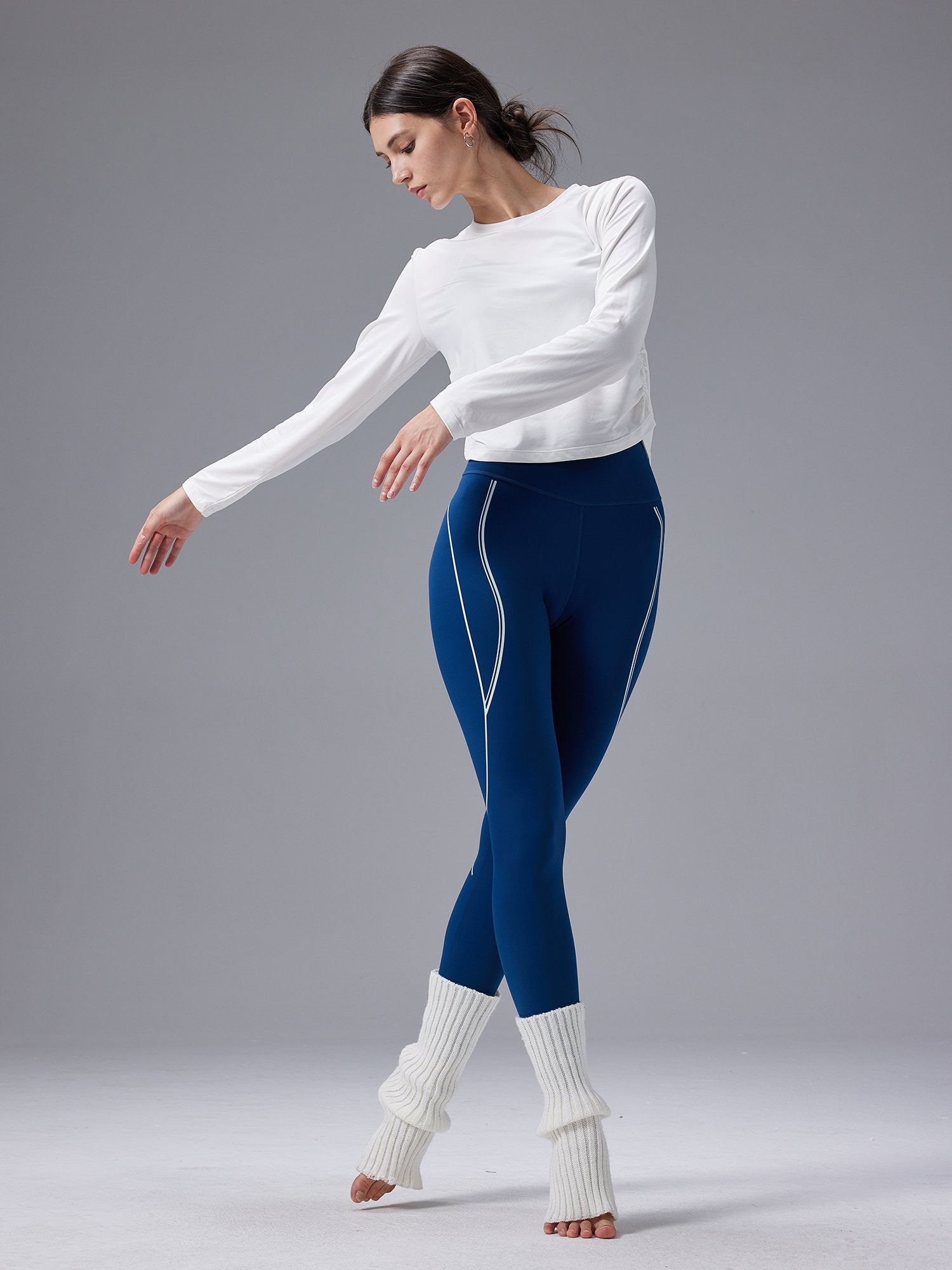 Ruched Crewneck Long Sleeve Shirt