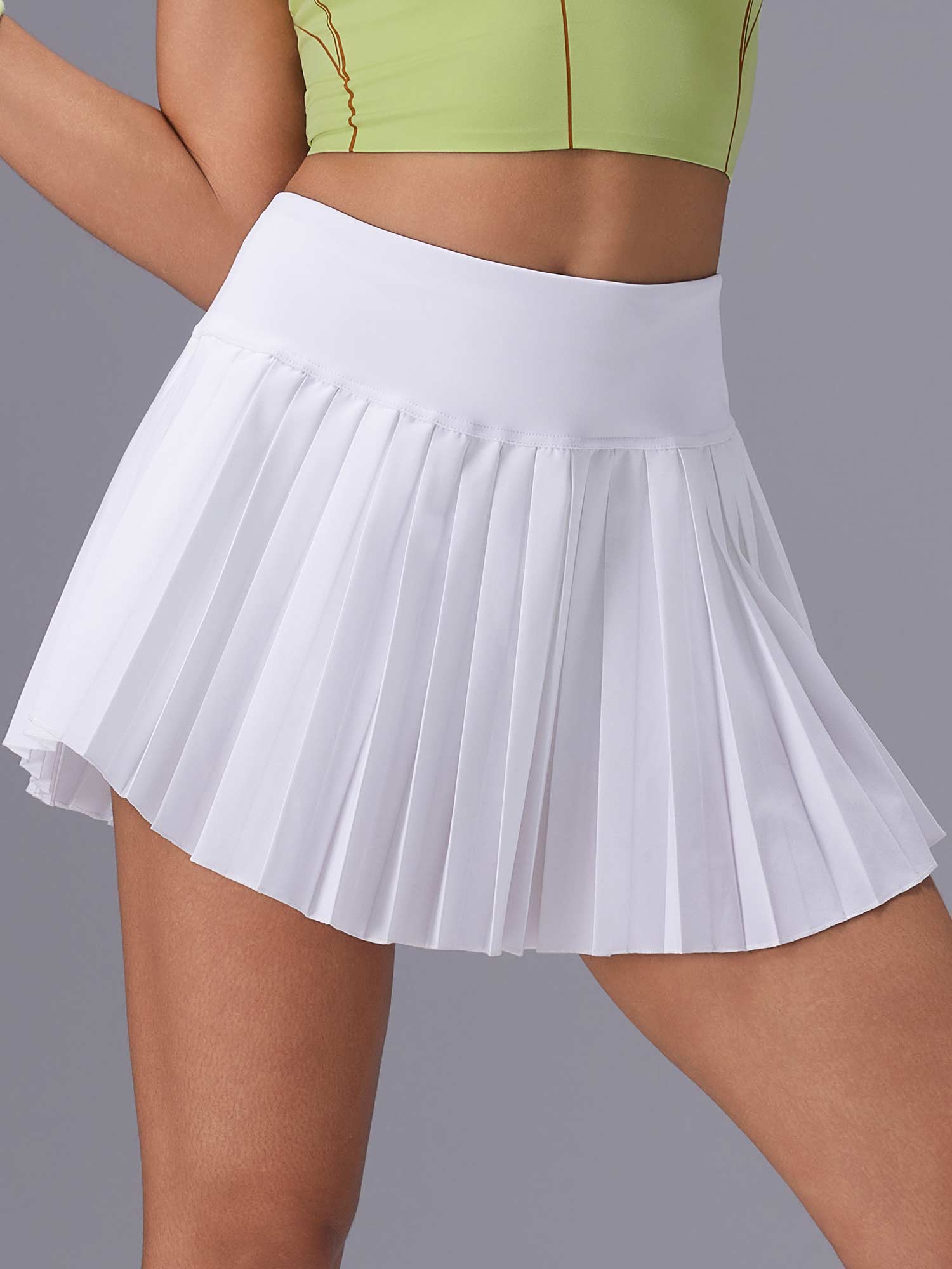 Image of Evening Drift 2+1 Zipper Pockets Pleated Skirt