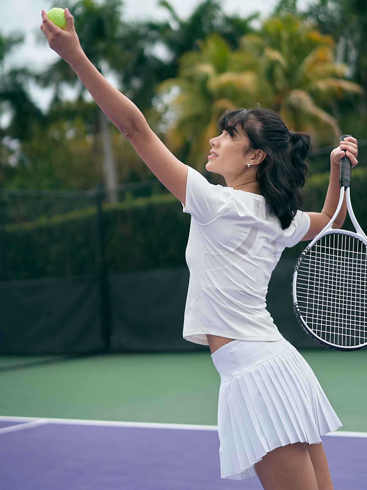 Image of Evening Drift 2+1 Zipper Pockets Pleated Skirt