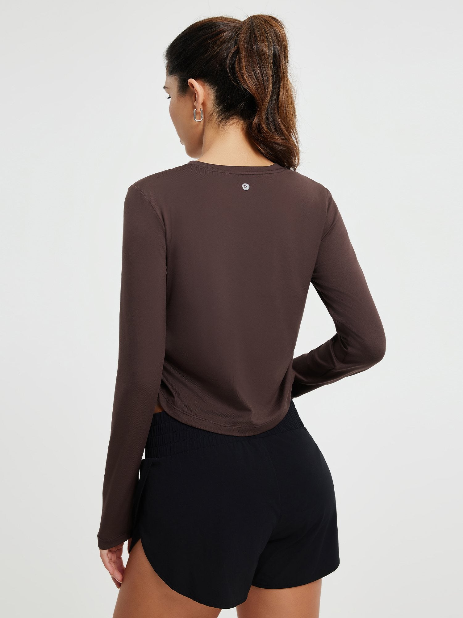 Image of Ruched Crewneck Long Sleeve Shirt