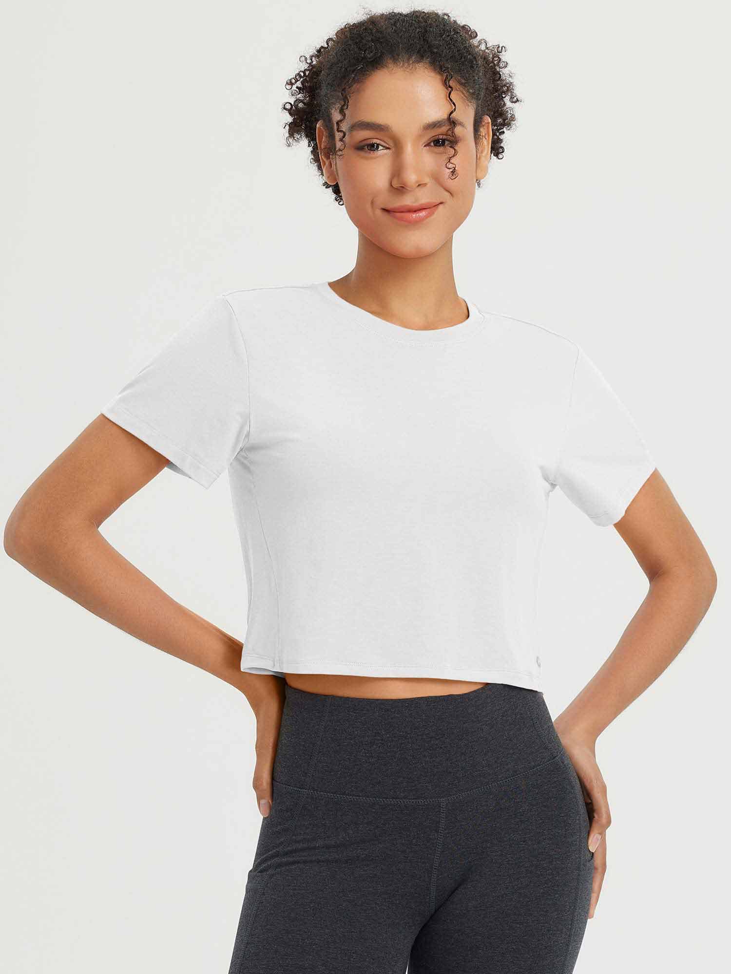 Image of Set: Open Back Tee & Stripe Print Leggings