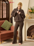 Freeleaf Cozy Fleece High-Waist Flare Pocket Pants