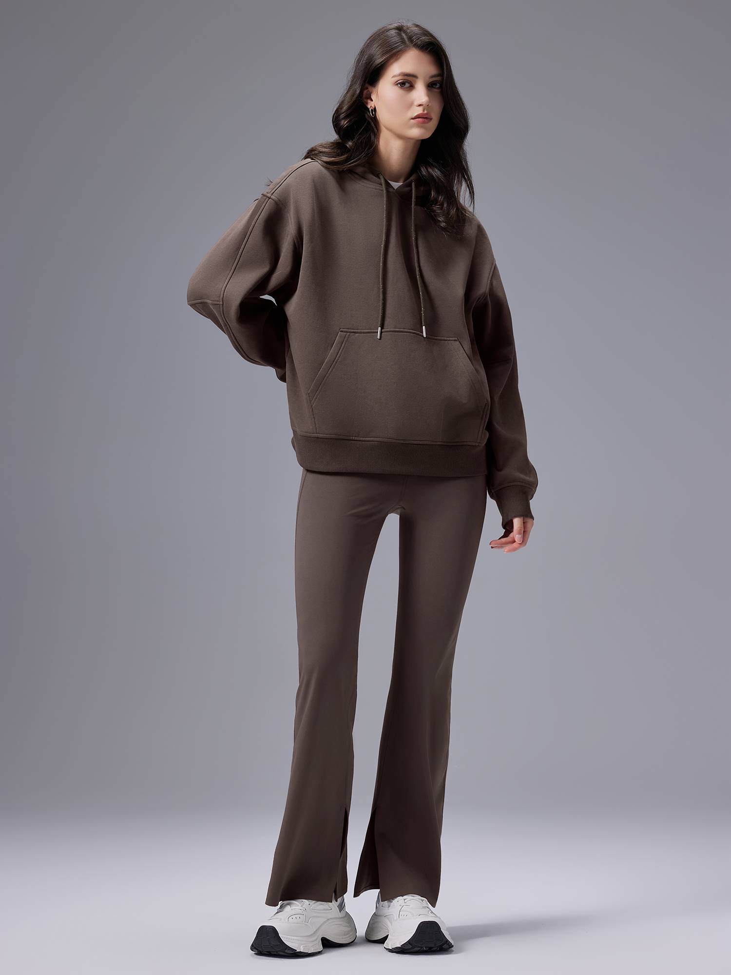 Freeleaf Cozy Fleece High-Waist Flare Pocket Pants