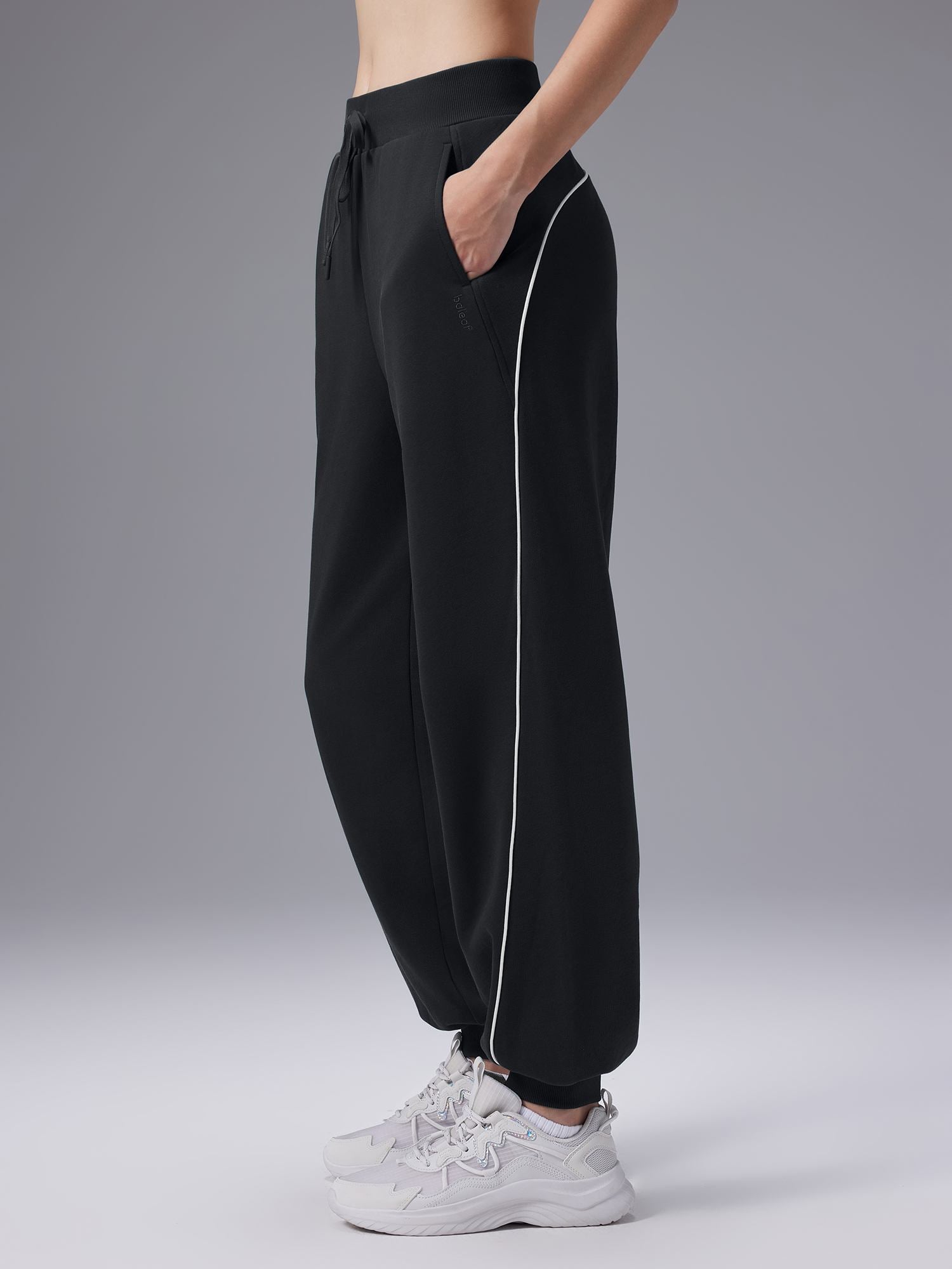 Image of Relaxed Fit Elastic-Cuff Pants