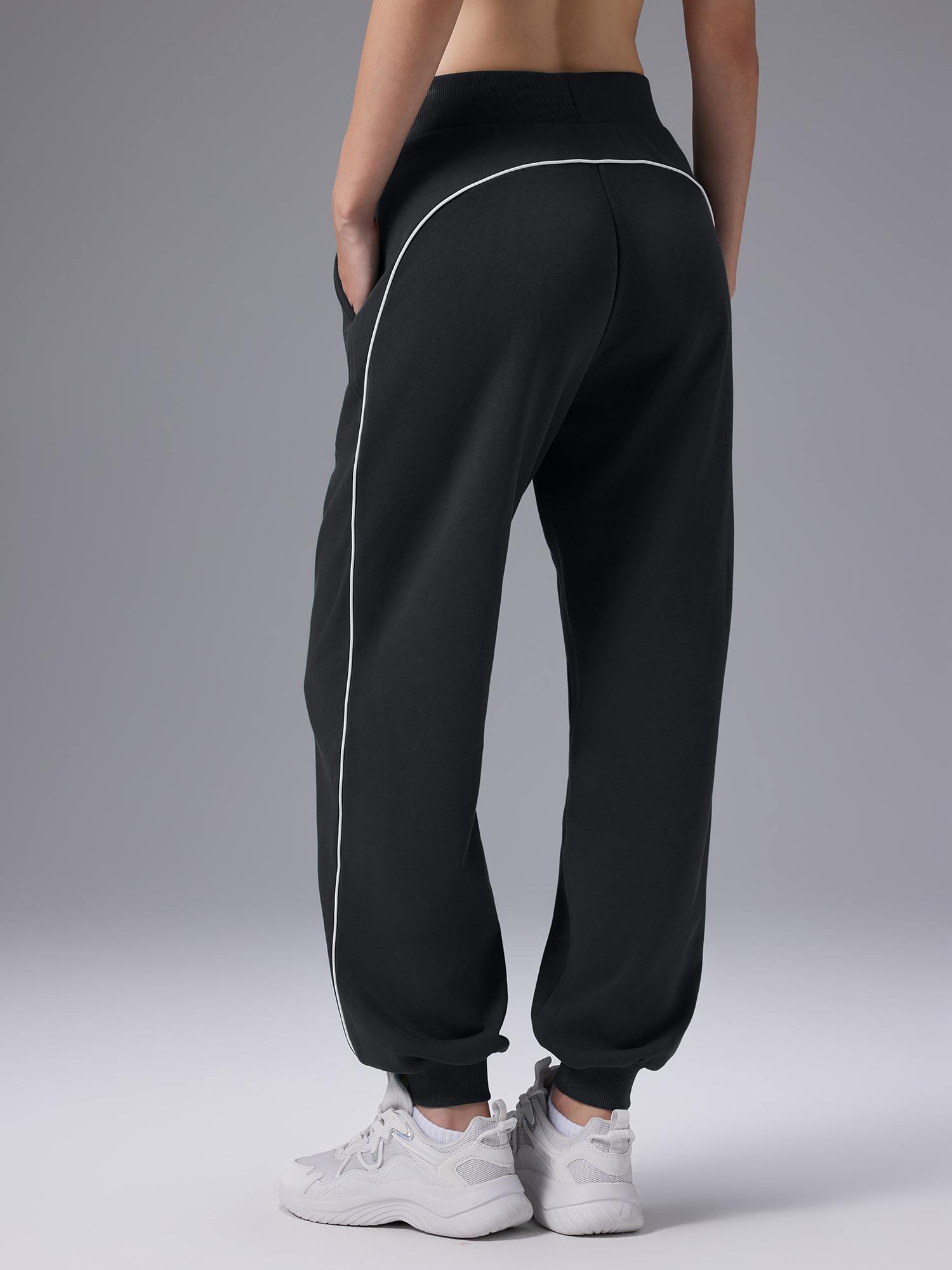 Image of Relaxed Fit Elastic-Cuff Pants