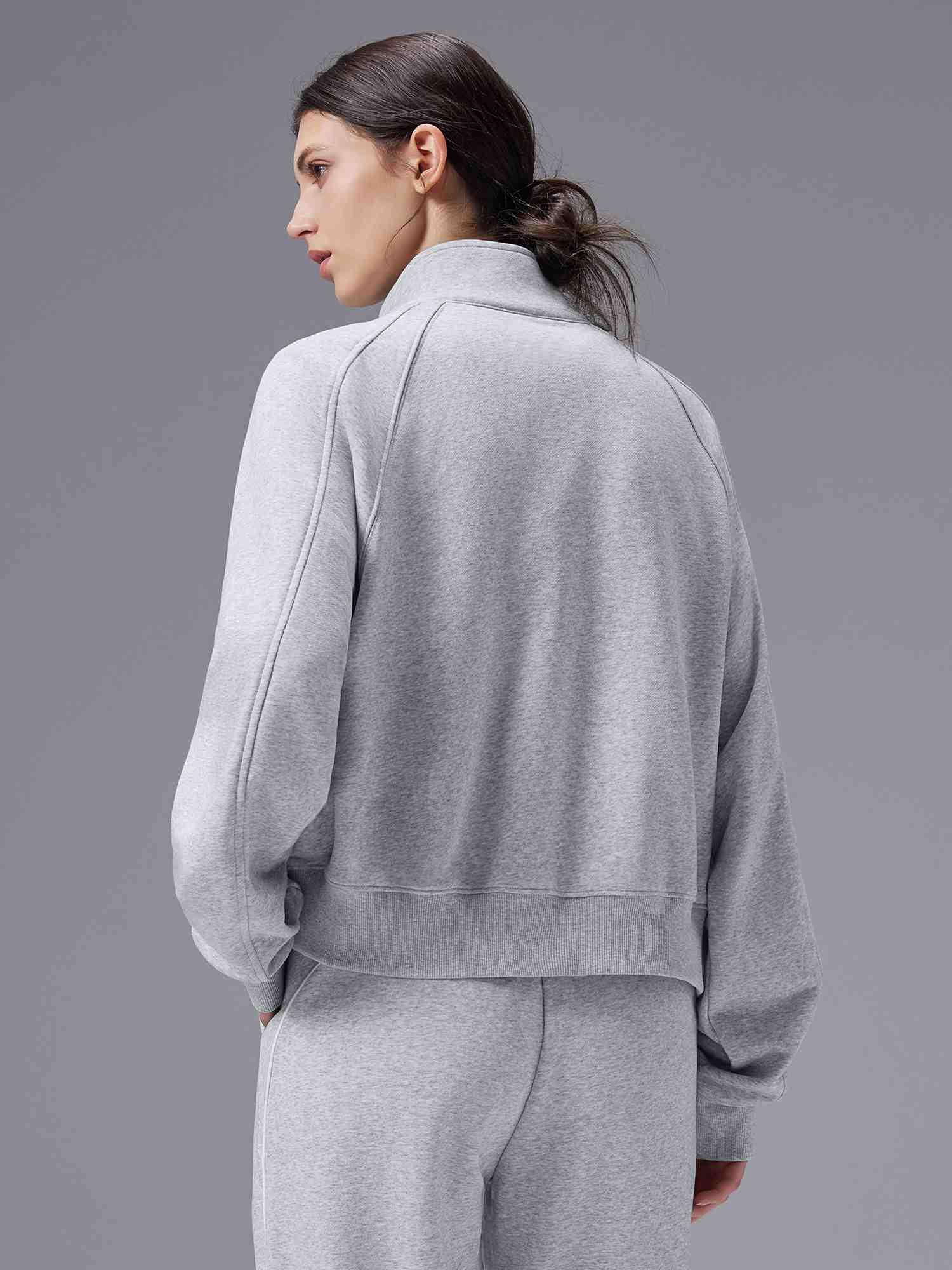 Relaxed Fit Half-Zip Mock Neck Sweatshirt