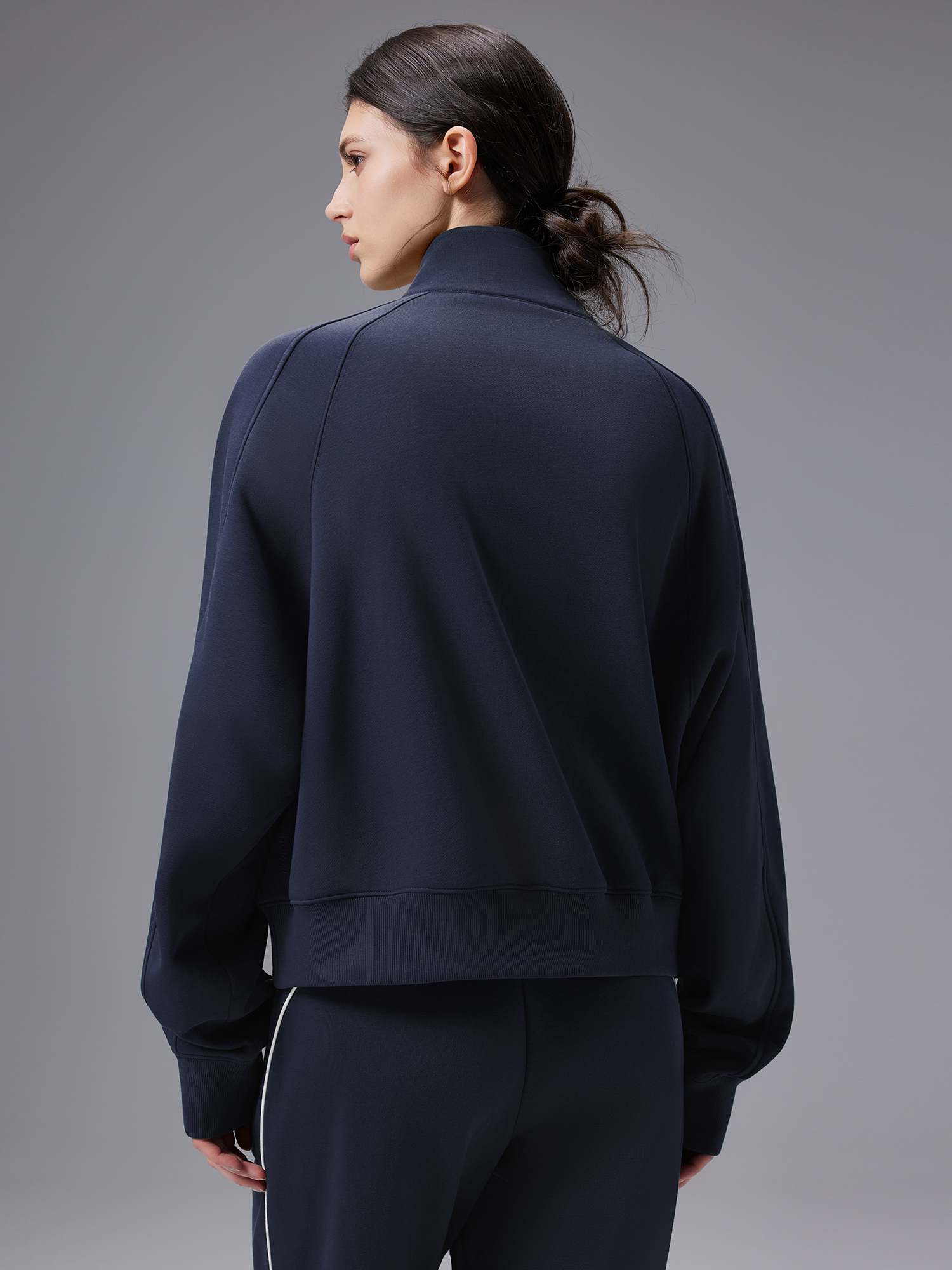 Image of Relaxed Fit Half-Zip Mock Neck Sweatshirt