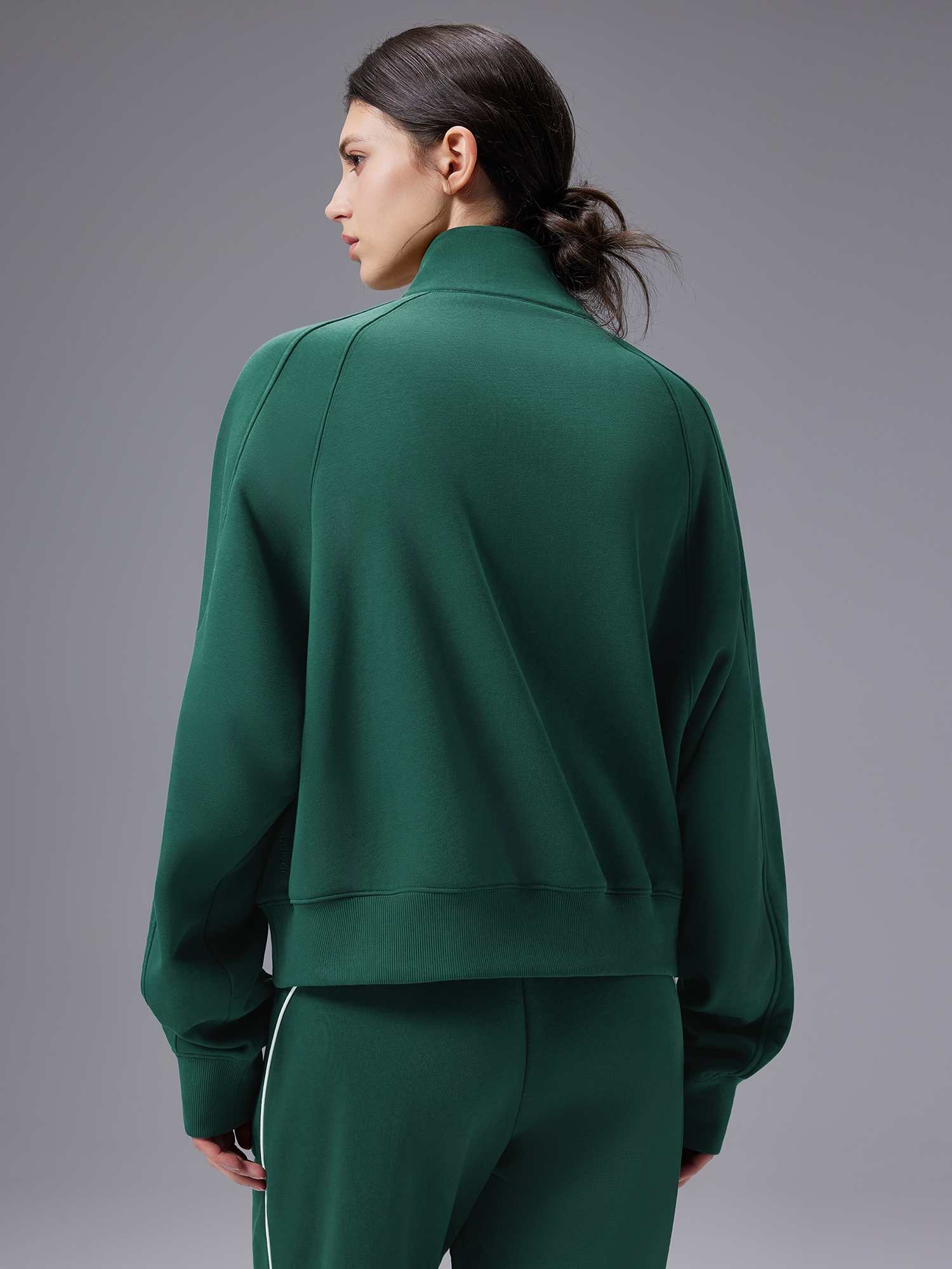 Relaxed Fit Half-Zip Mock Neck Sweatshirt