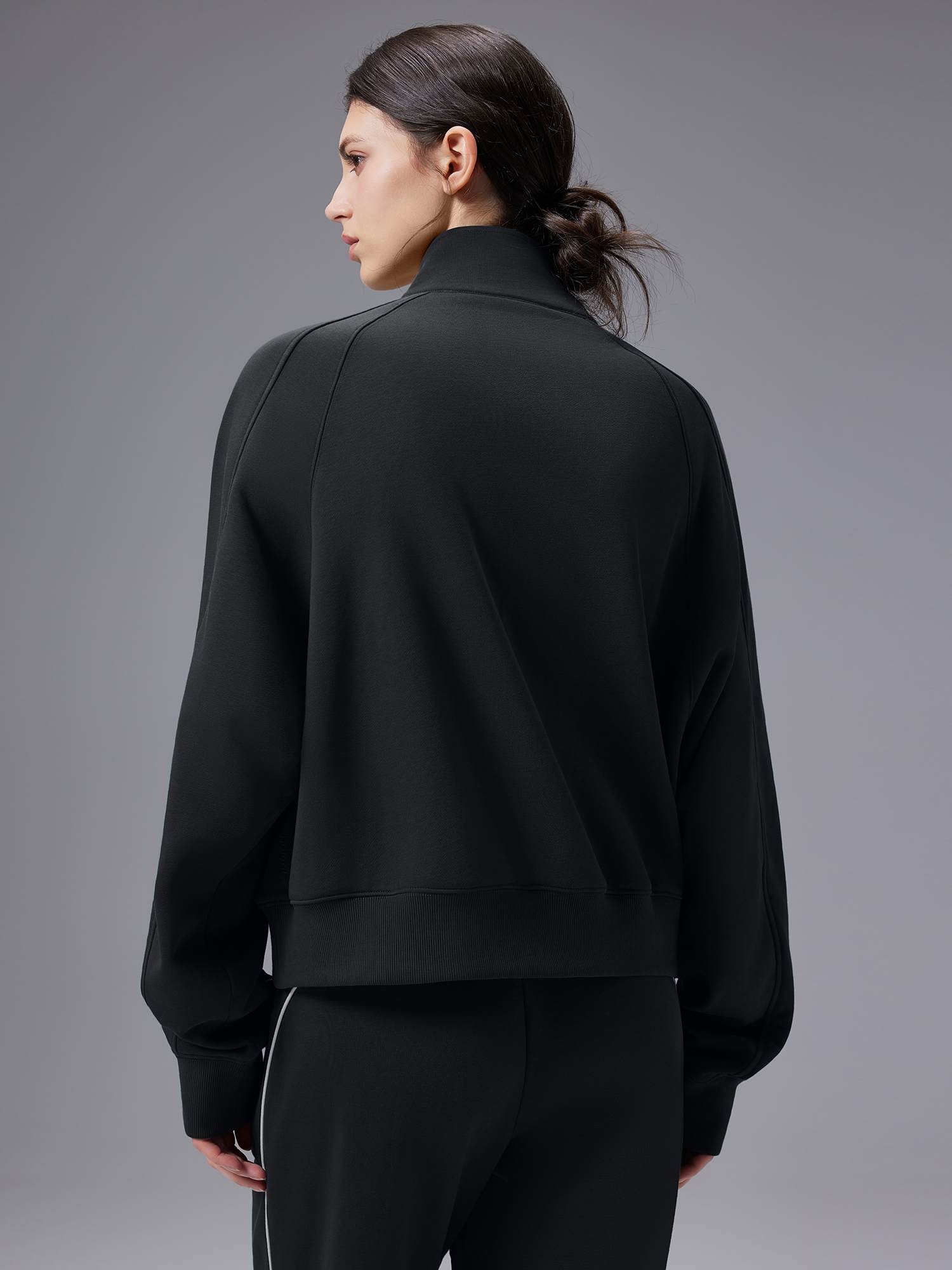 Image of Relaxed Fit Half-Zip Mock Neck Sweatshirt