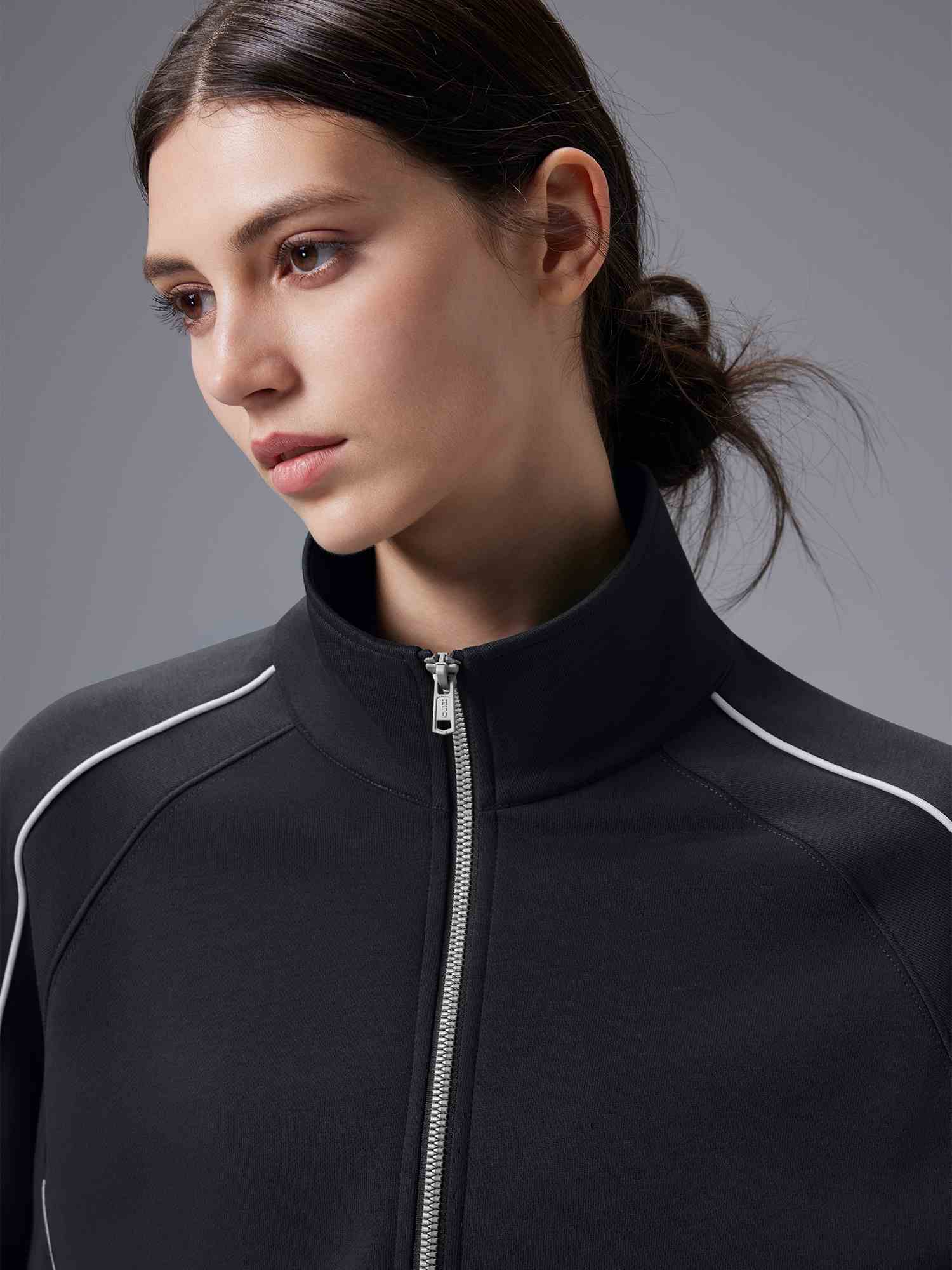 Relaxed Fit Half-Zip Mock Neck Sweatshirt