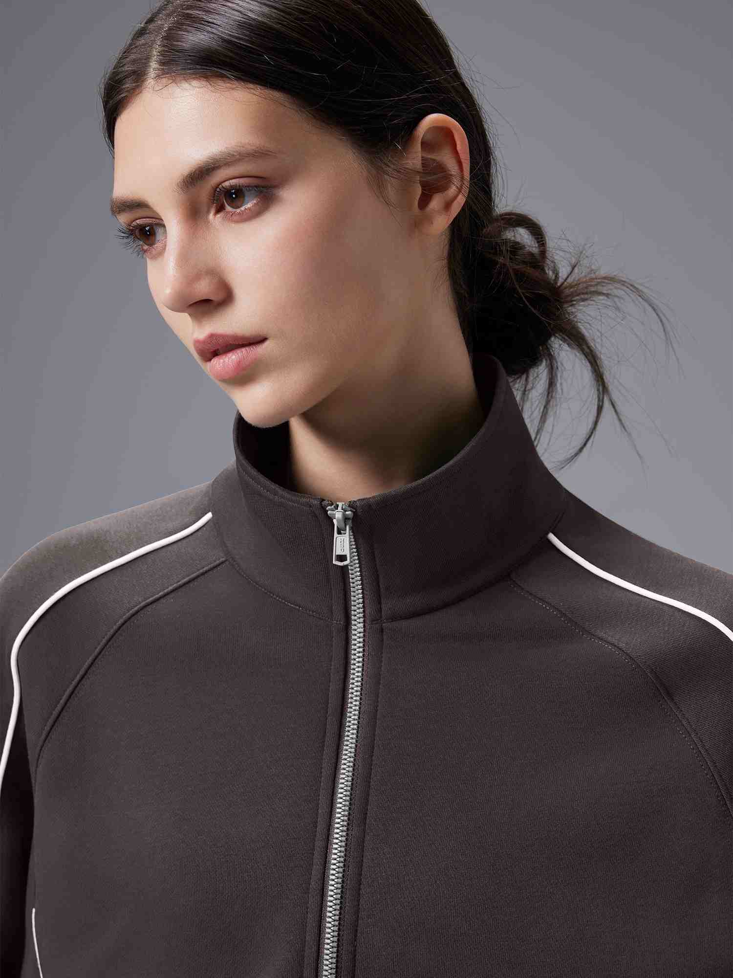 Relaxed Fit Half-Zip Mock Neck Sweatshirt