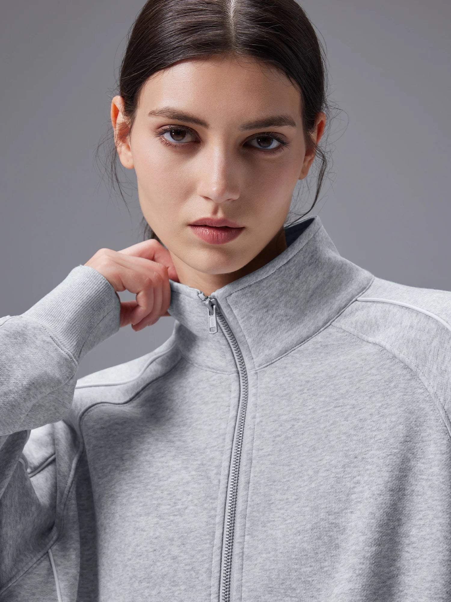 Image of Set: Relaxed Fit Half-Zip Sweatshirt & Elastic-Cuff Pants