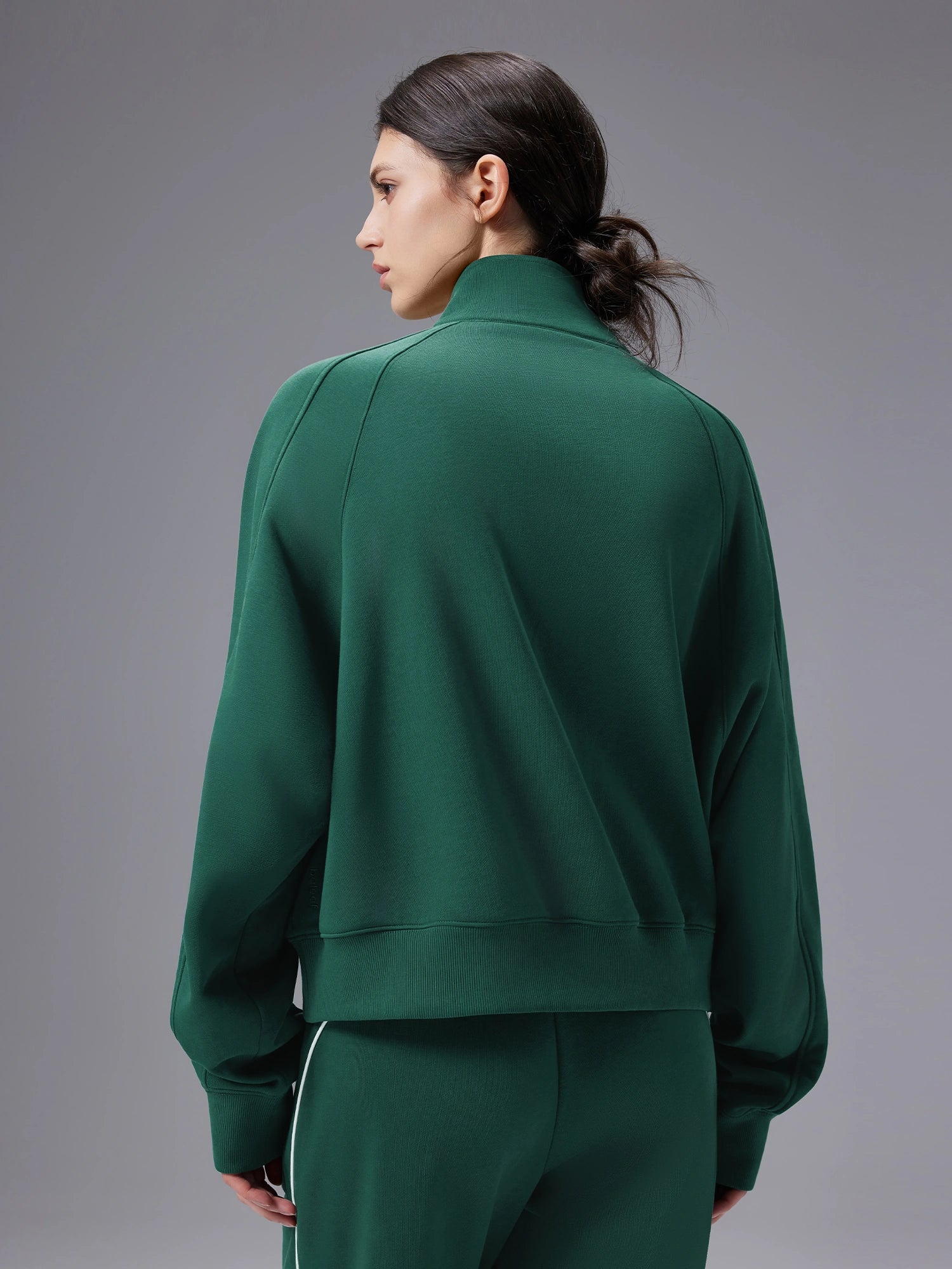 Image of Set: Relaxed Fit Half-Zip Sweatshirt & Elastic-Cuff Pants