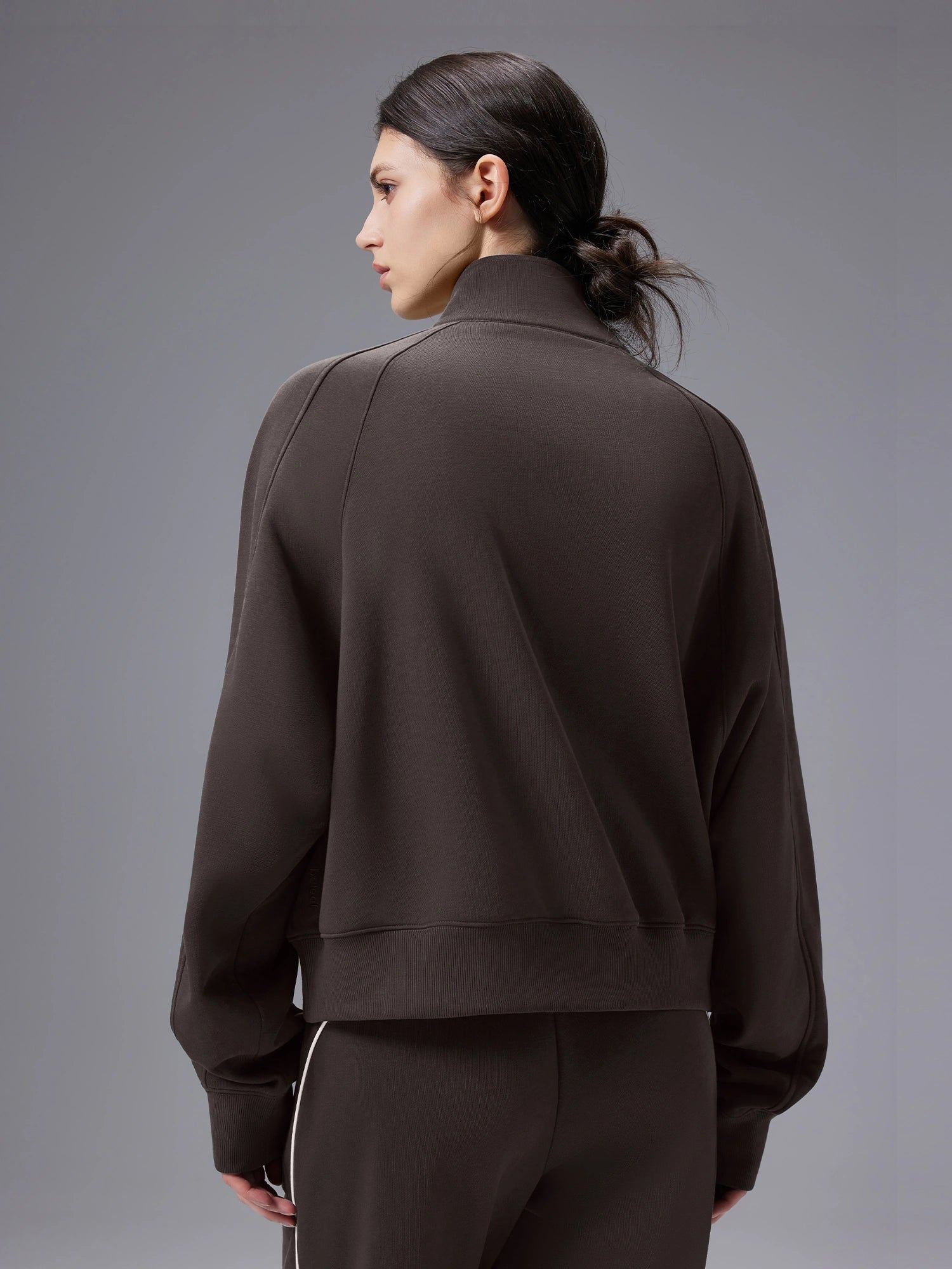 Image of Set: Relaxed Fit Half-Zip Sweatshirt & Elastic-Cuff Pants