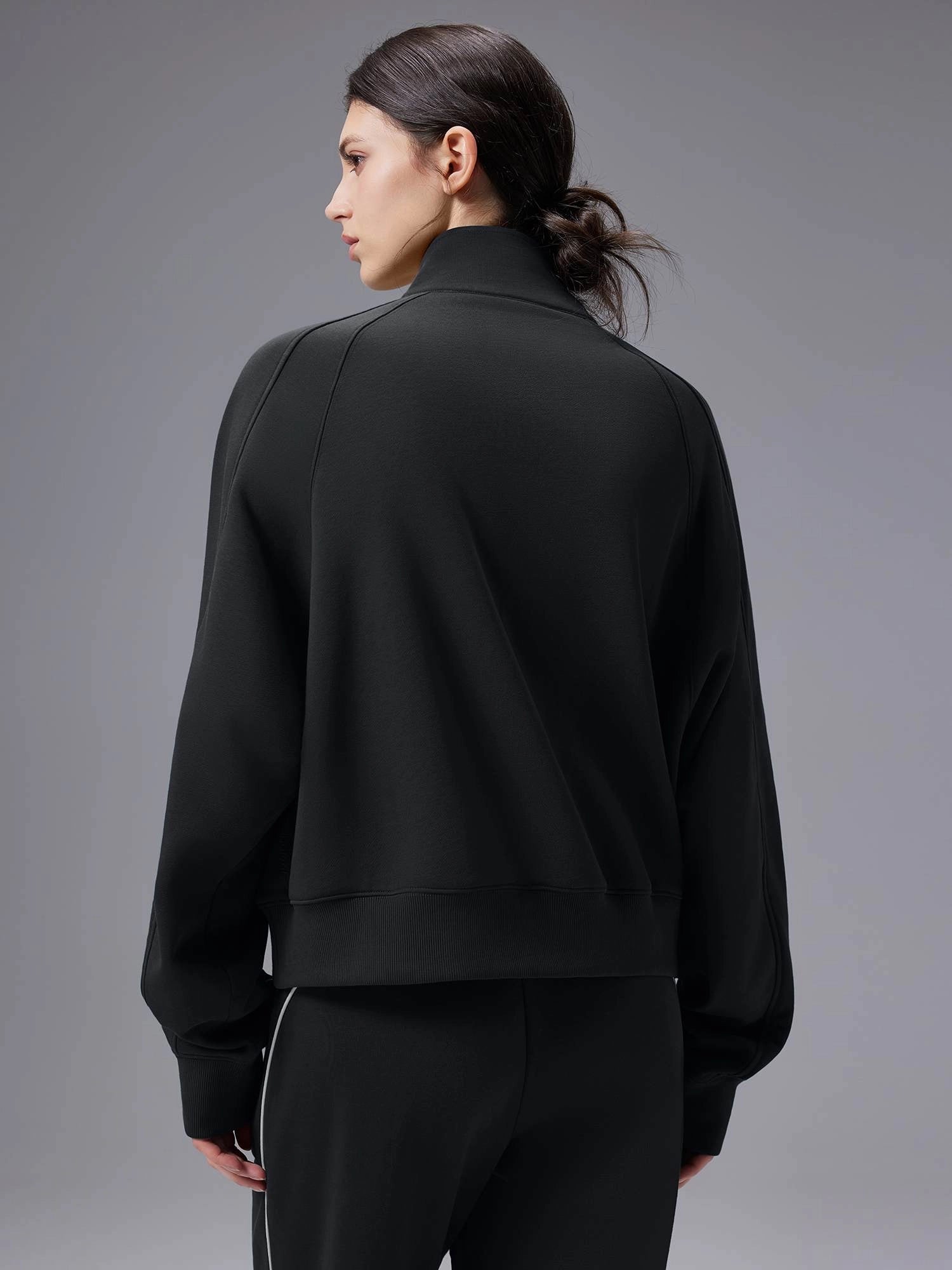 Image of Set: Relaxed Fit Half-Zip Sweatshirt & Elastic-Cuff Pants