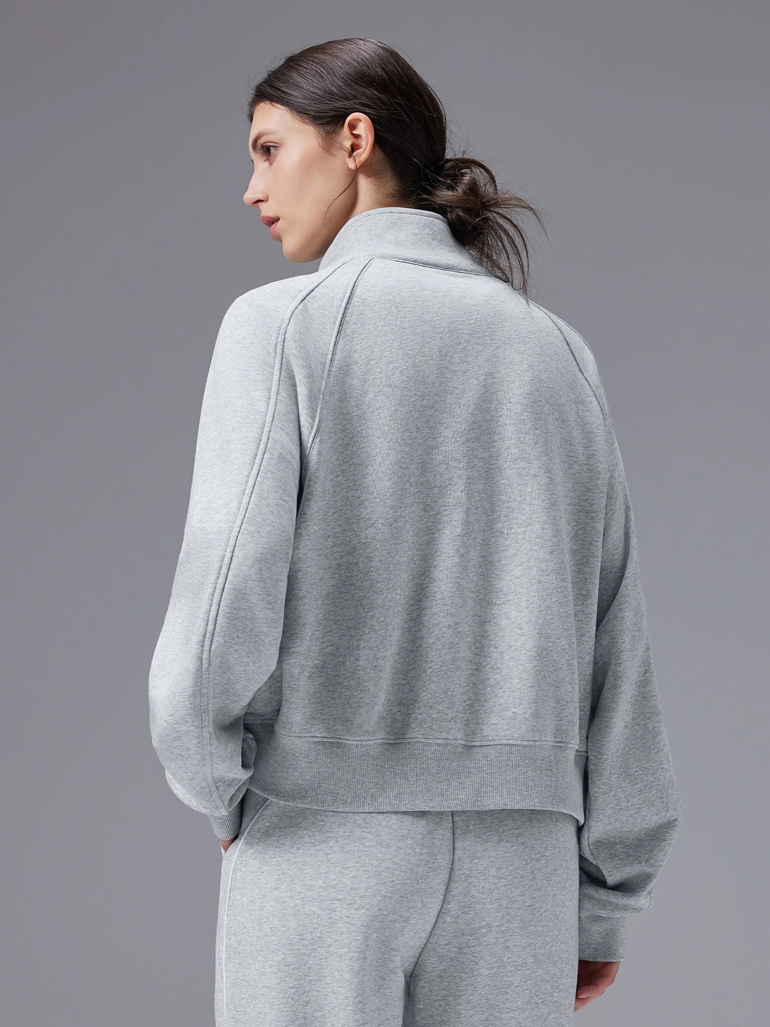 Image of Set: Relaxed Fit Half-Zip Sweatshirt & Elastic-Cuff Pants