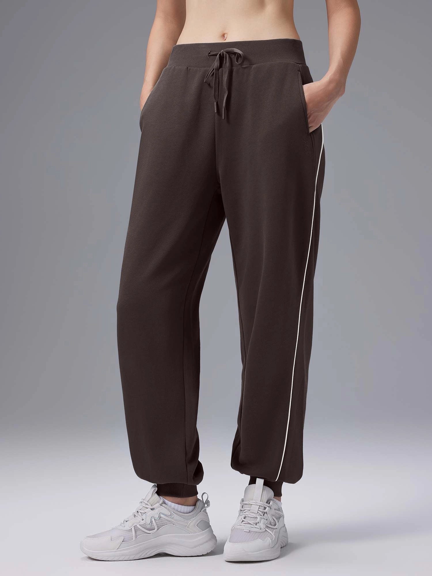 Image of Set: Relaxed Fit Half-Zip Sweatshirt & Elastic-Cuff Pants