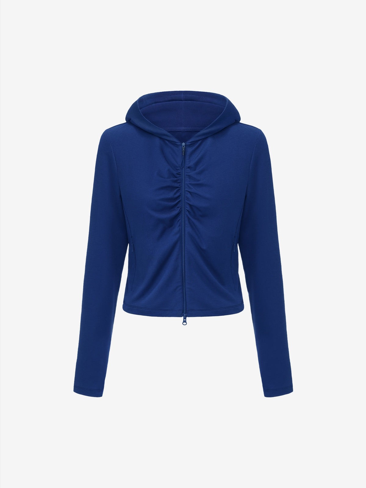 Shirred Front Fitted Hoodie