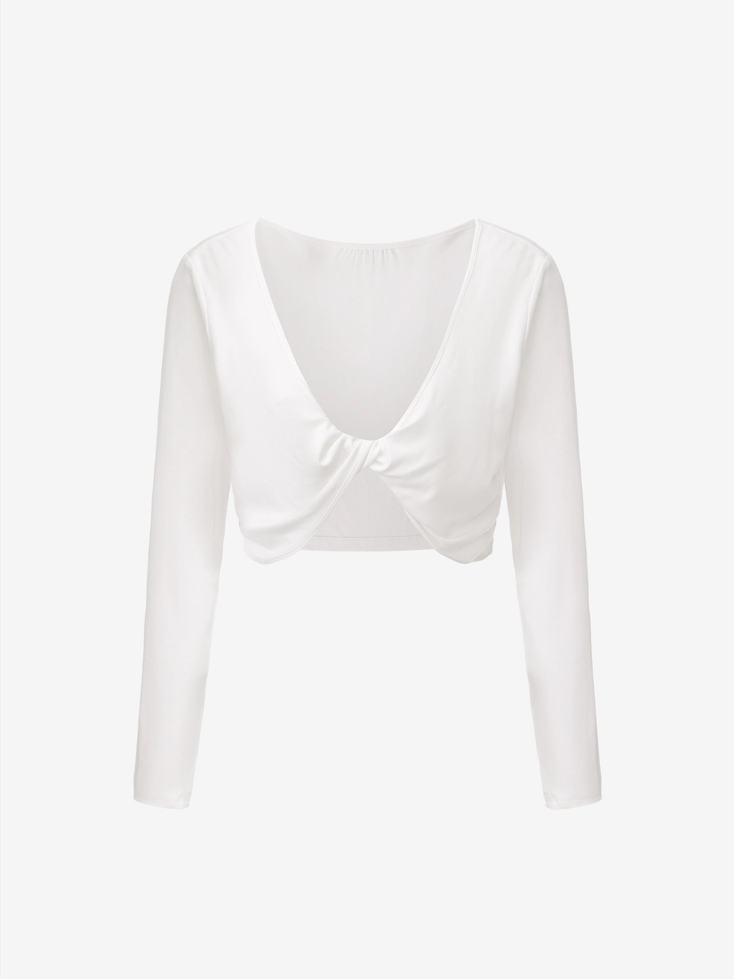 Image of Cloud White Reversible Ballet Twist Cardigan, Front 3D Render