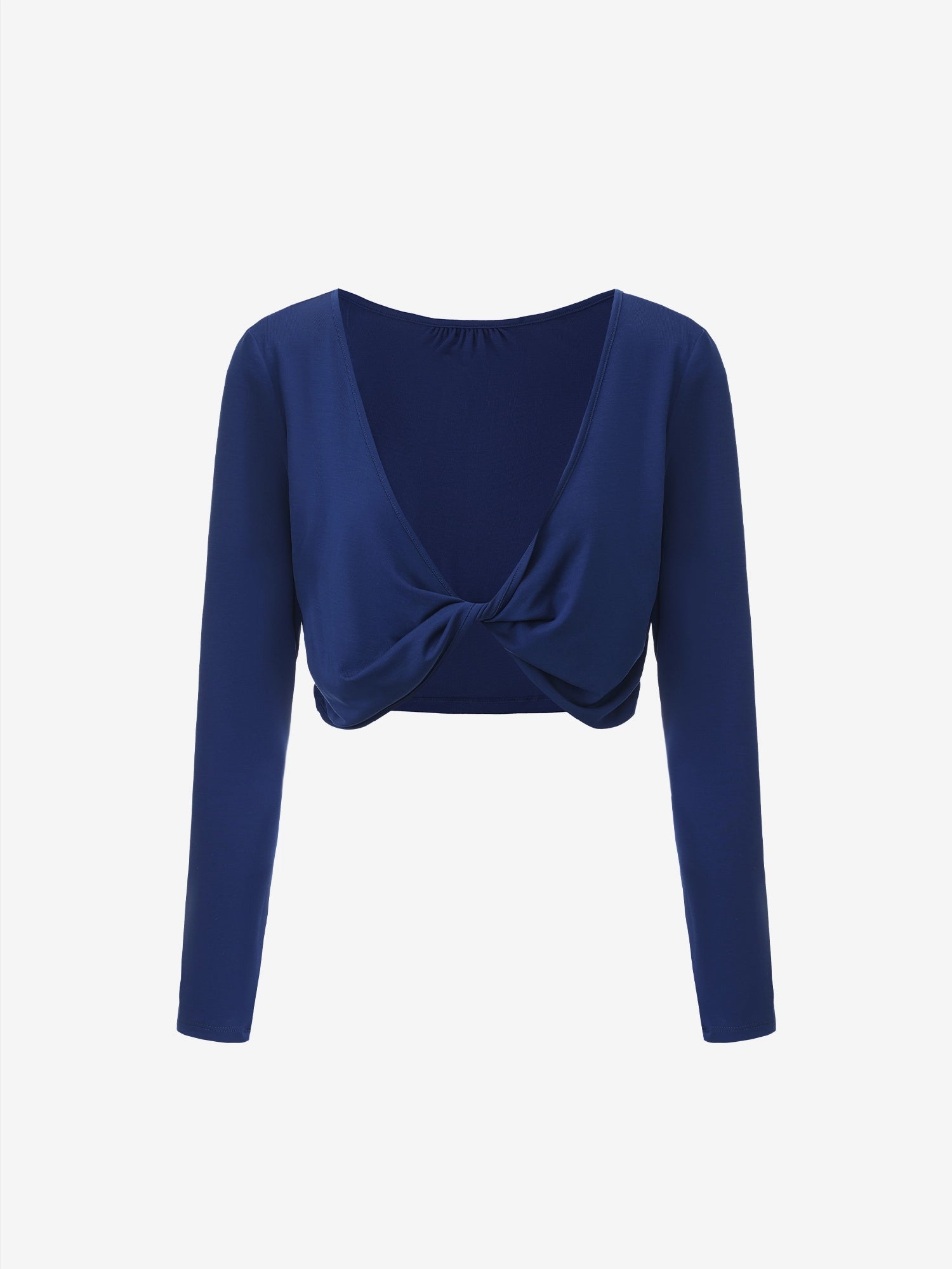 Image of Estate Blue Reversible Ballet Twist Cardigan, Front 3D Render