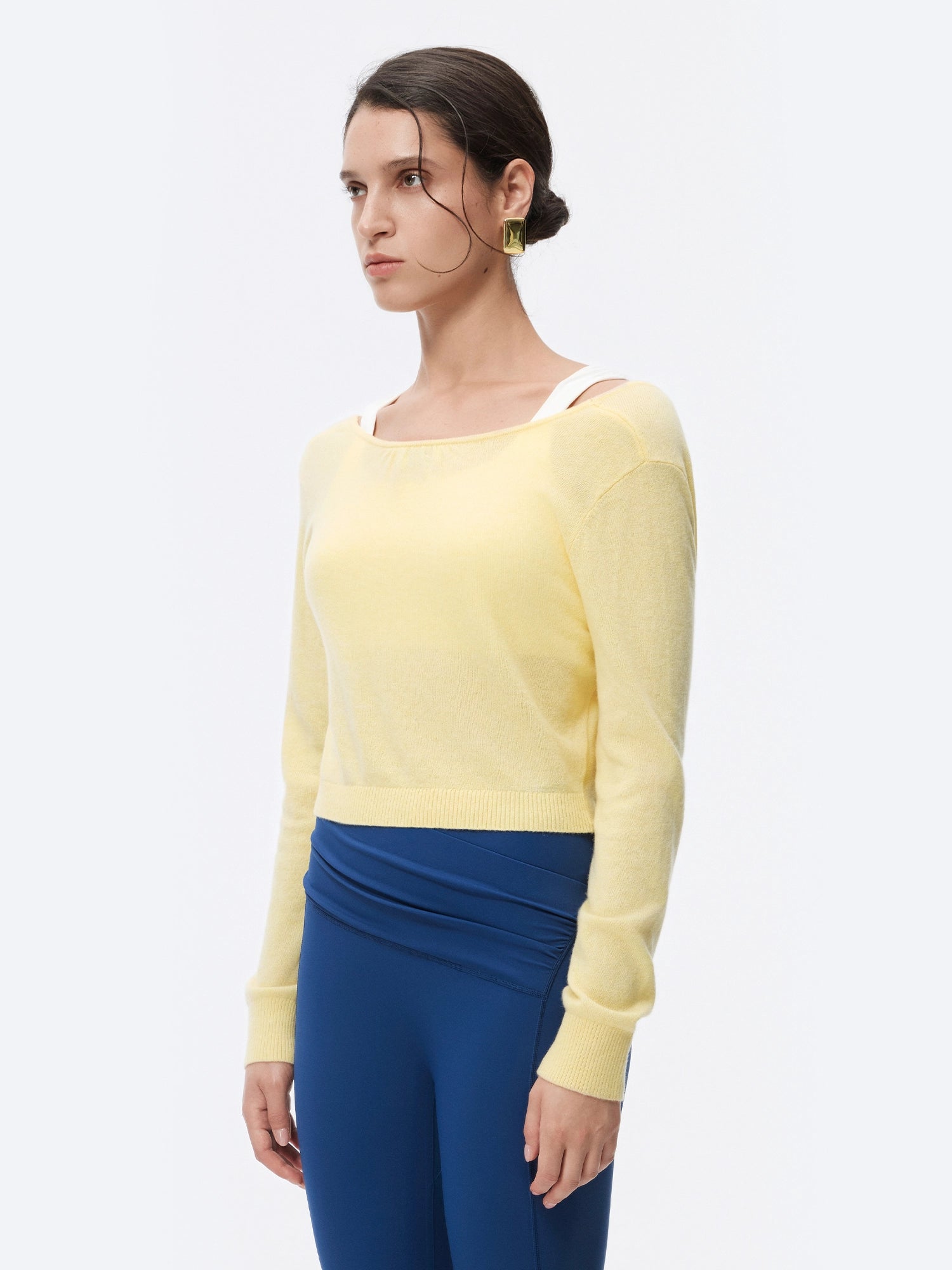 Image of 100% Cashmere Twist Cropped Sweater
