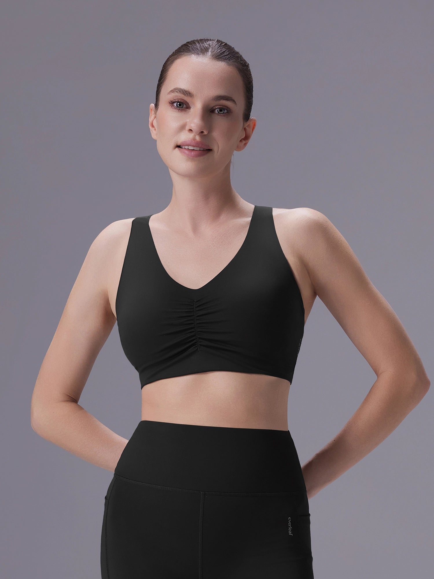 Image of Sweatleaf™ Ruched V-Neck Bra