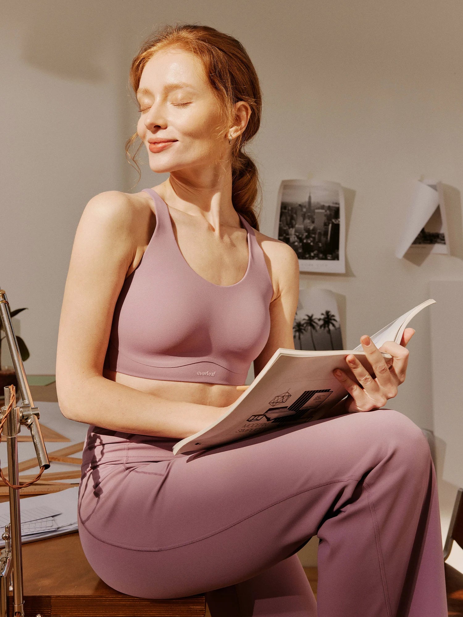 Image of Everleaf Adjustable-Strap Bra Twilight Purple