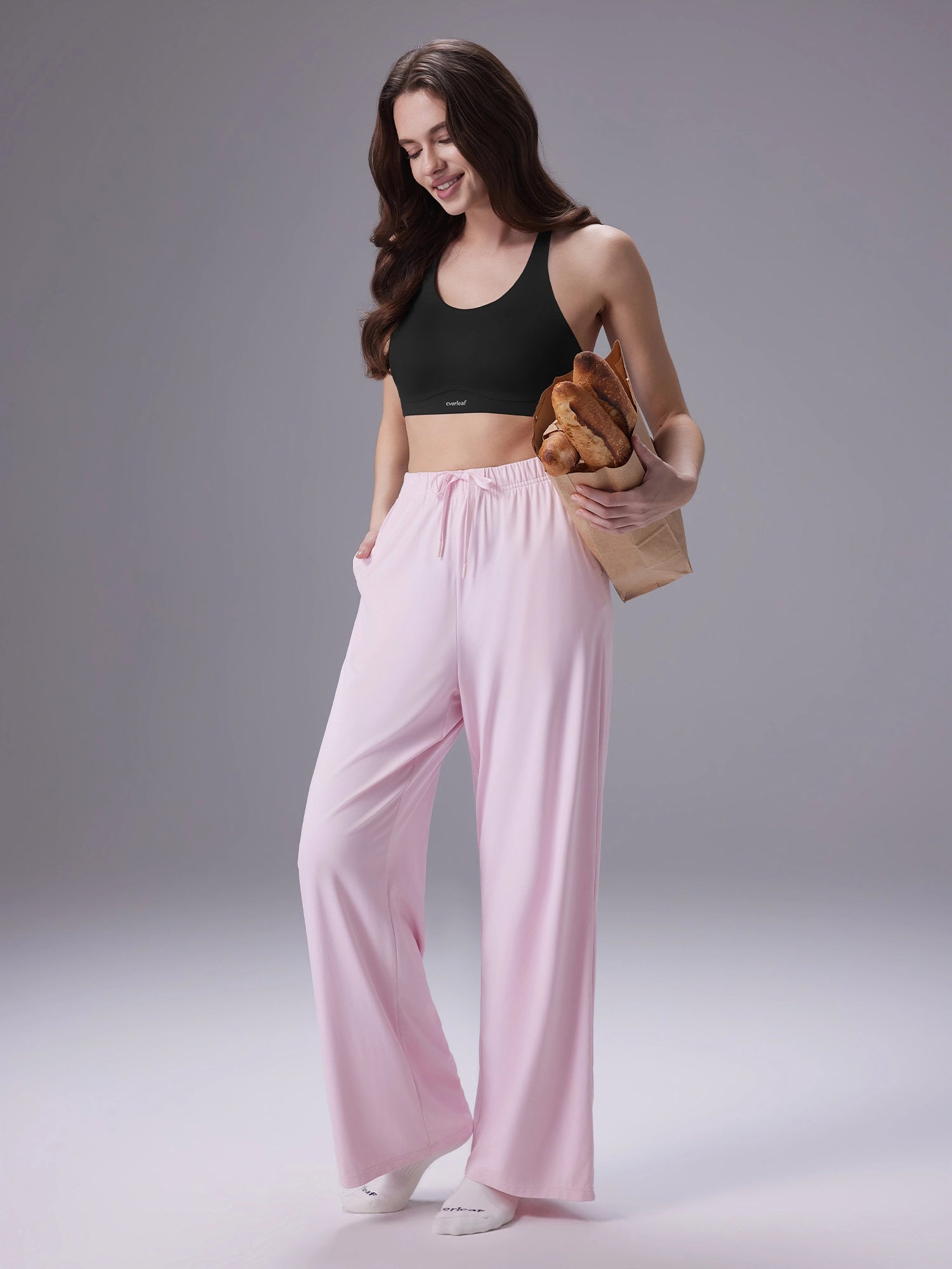 Image of Everleaf Adjustable-Strap Bra Ebony Black