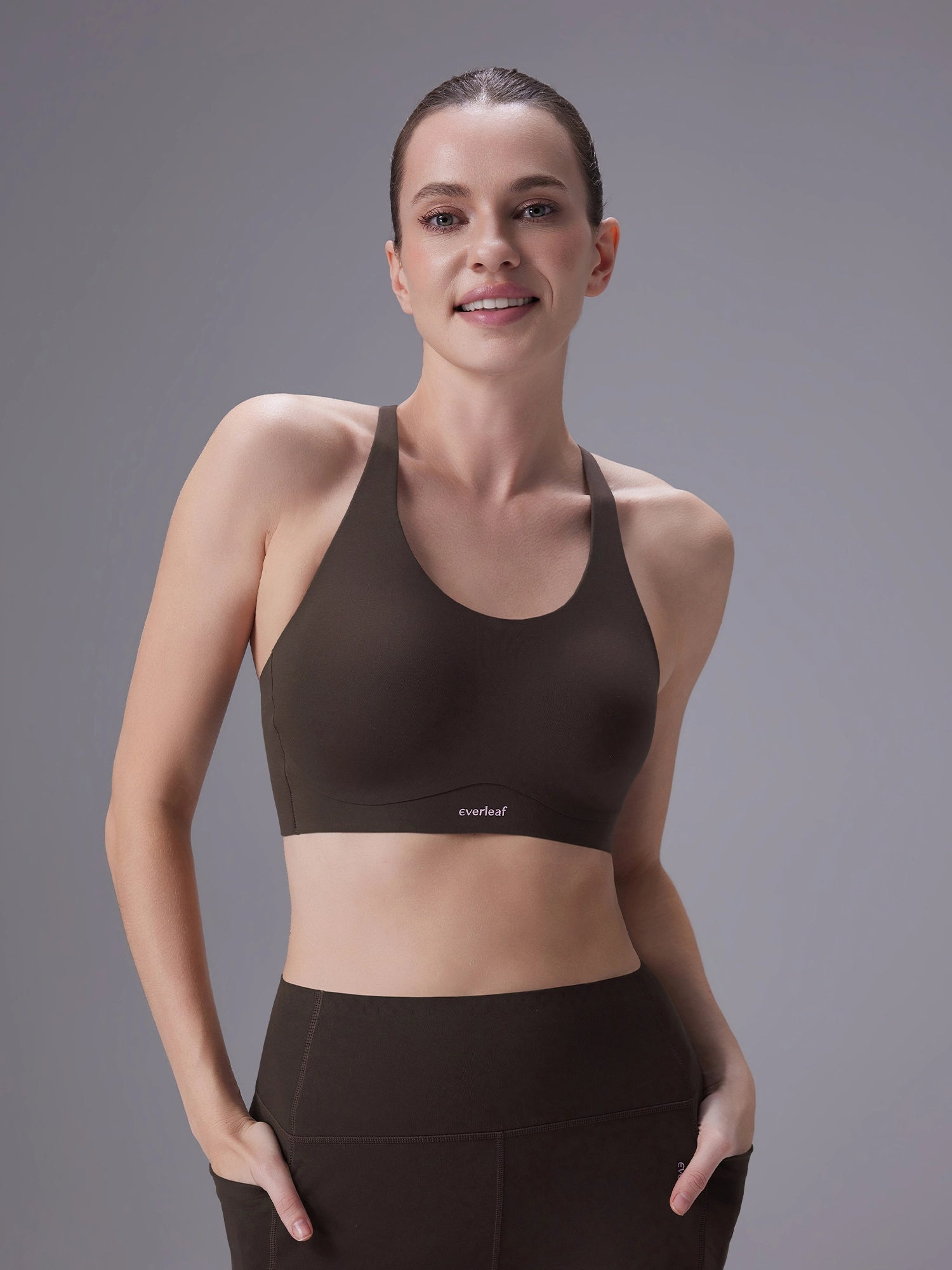 Image of Everleaf Adjustable-Strap Bra Mocha Brown