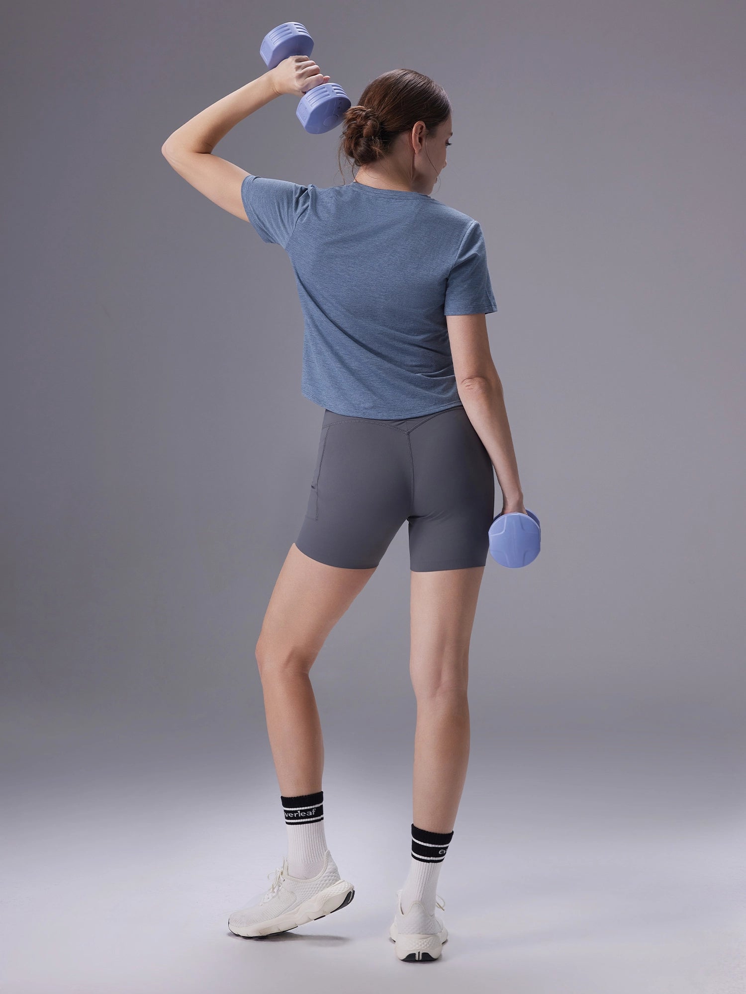 Image of Everleaf Front-Shirred Tee Poolshadow Blue