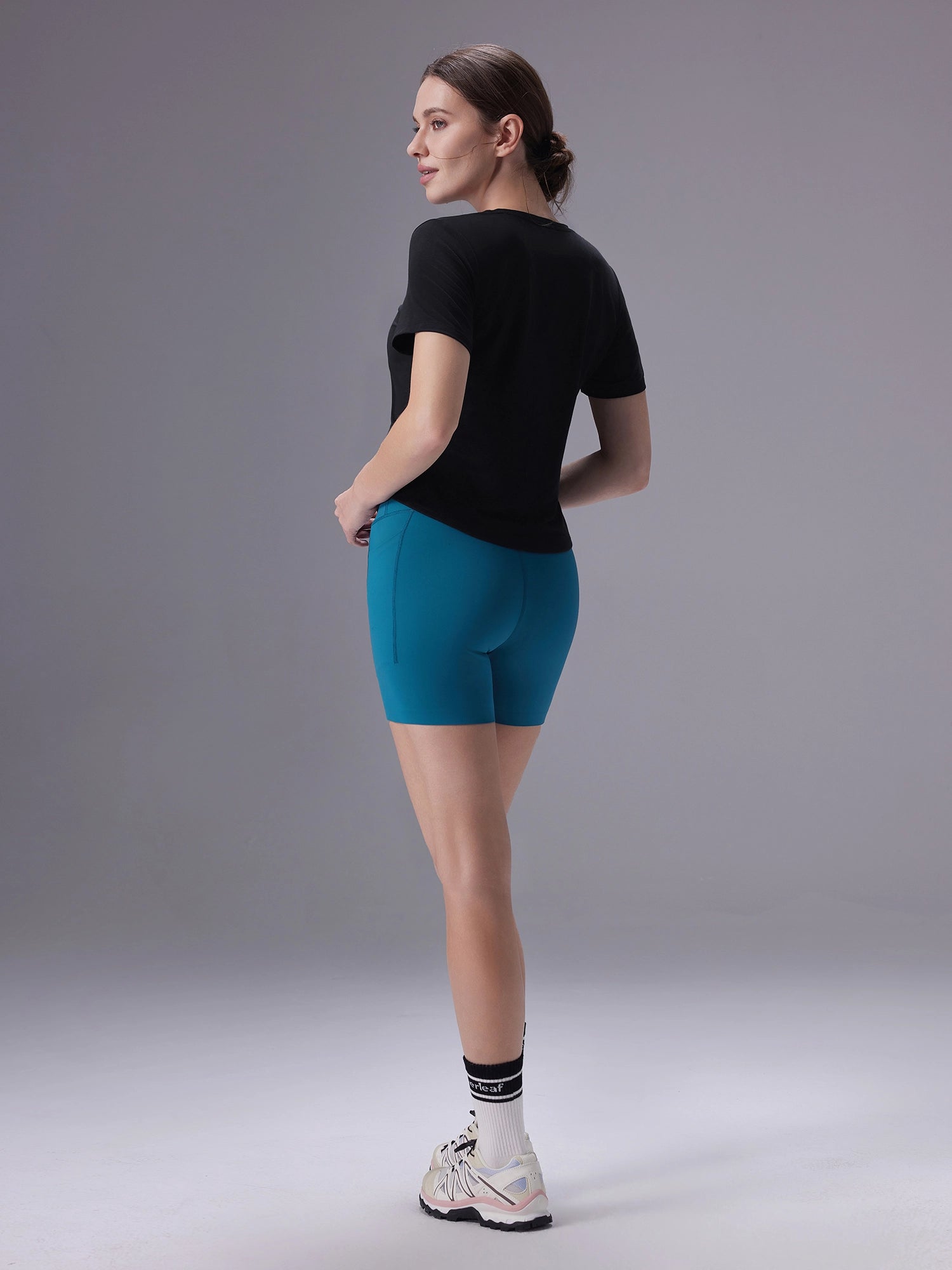 Image of Everleaf Front-Shirred Tee Ebony Black