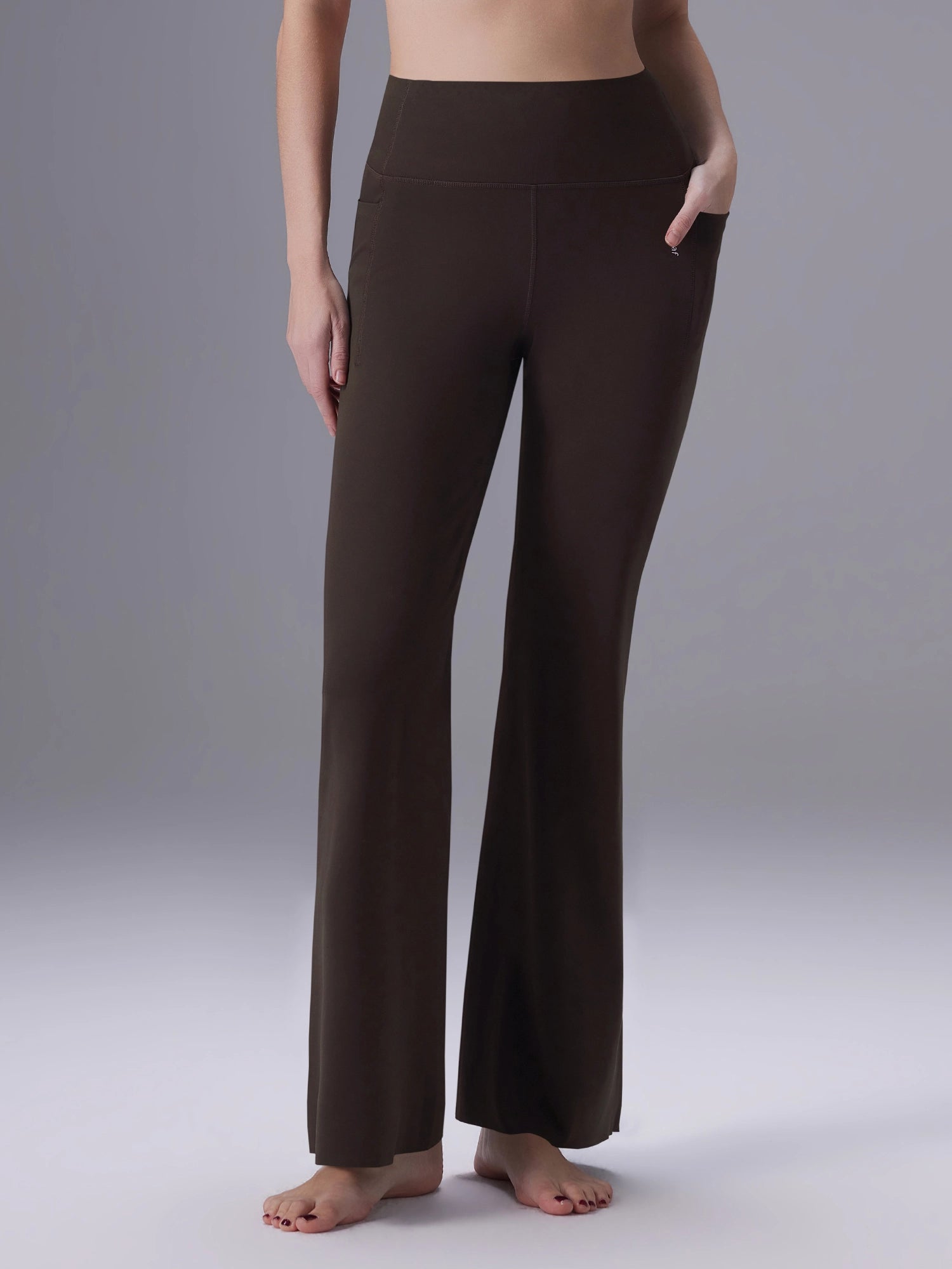 Image of Everleaf High-waist Flare Pants Mocha Brown
