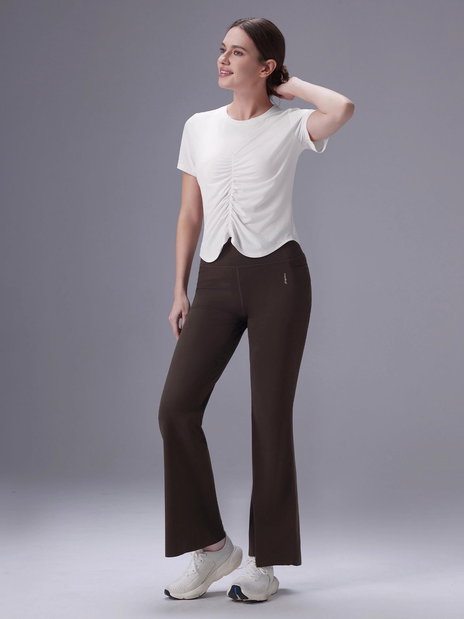 Image of Everleaf High-waist Flare Pants Mocha Brown