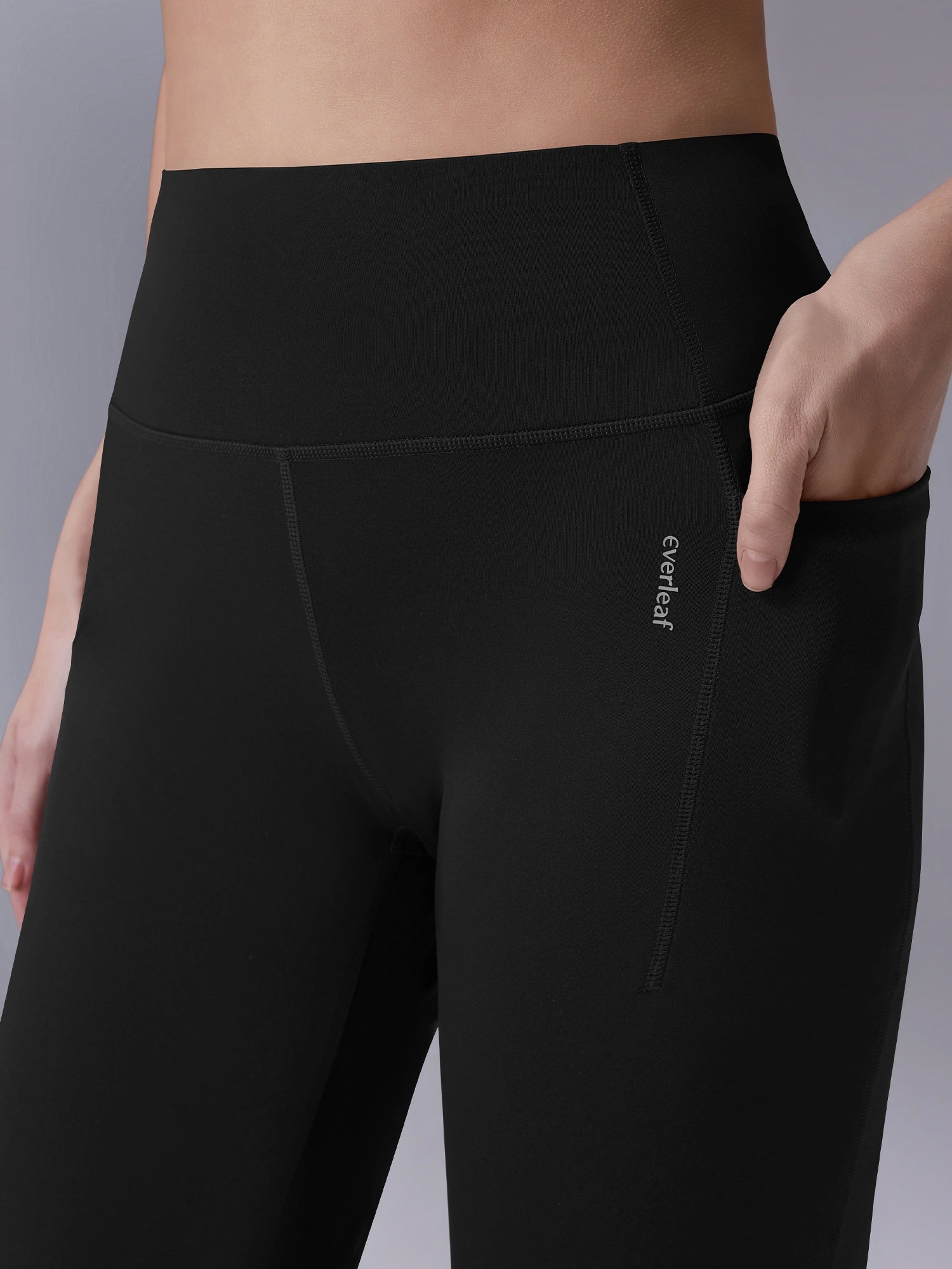 Image of Everleaf High-waist Flare Pants Ebony Black