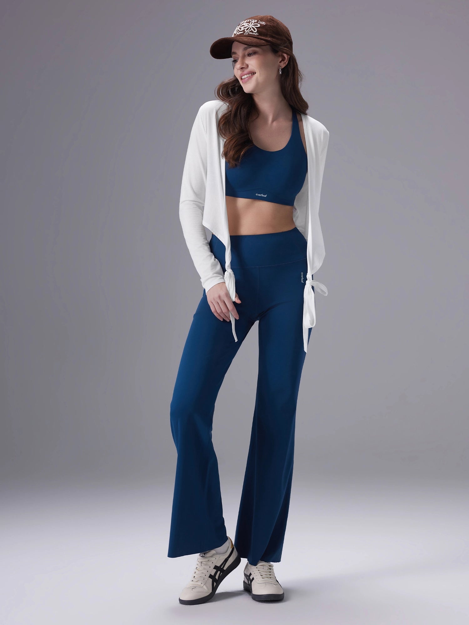 Image of Everleaf High-waist Flare Pants Strait Blue