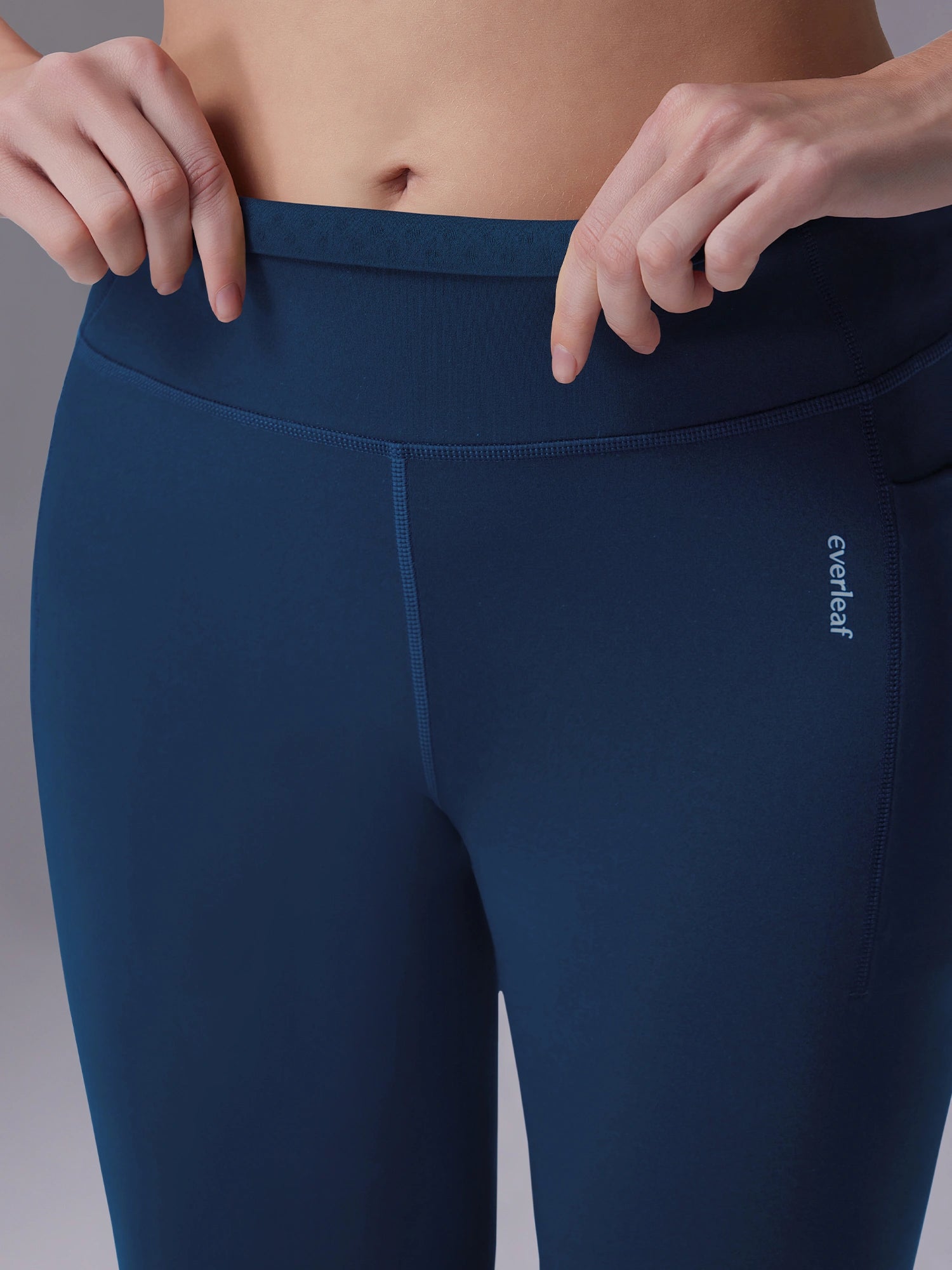 Image of Everleaf High-waist Flare Pants Strait Blue