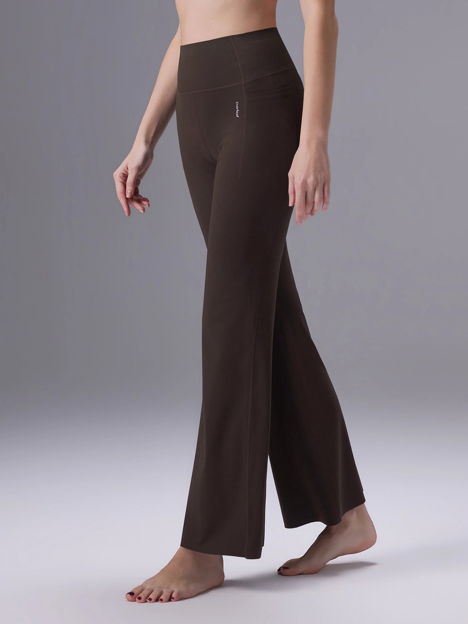 Image of Everleaf High-waist Flare Pants Mocha Brown