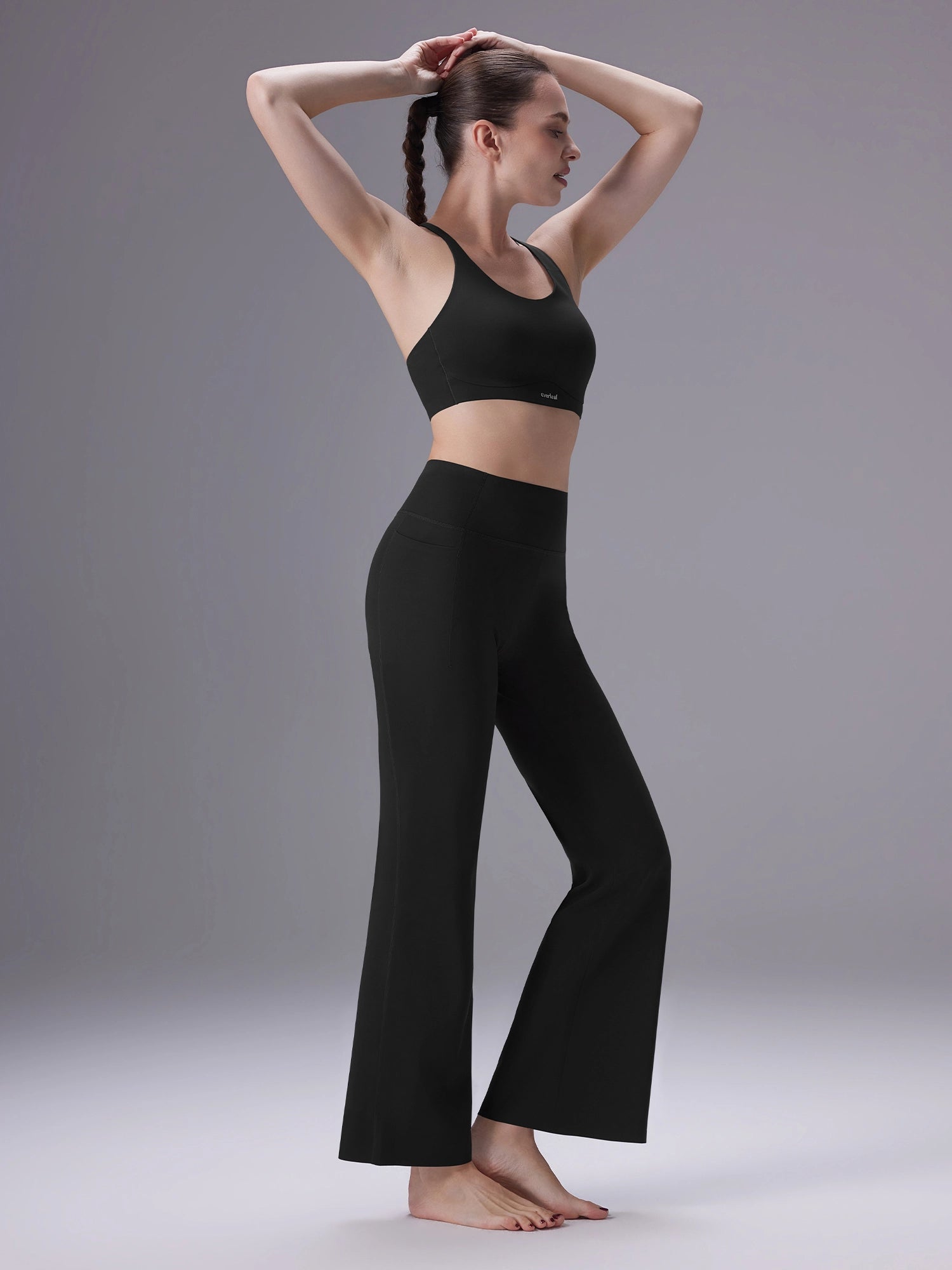 Image of Everleaf High-waist Flare Pants Ebony Black