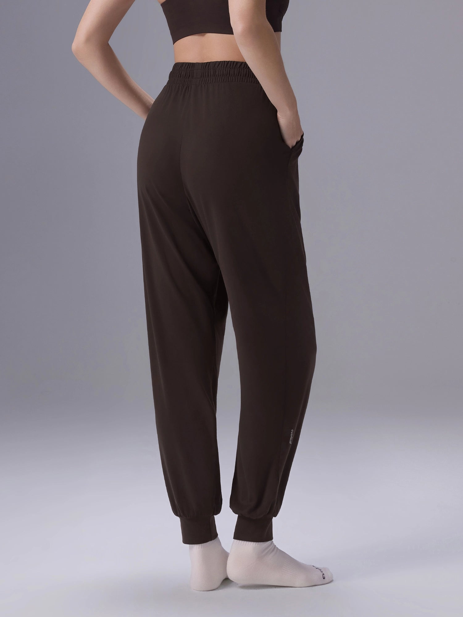 Image of Everleaf High-waist Draped Joggers Mocha Brown