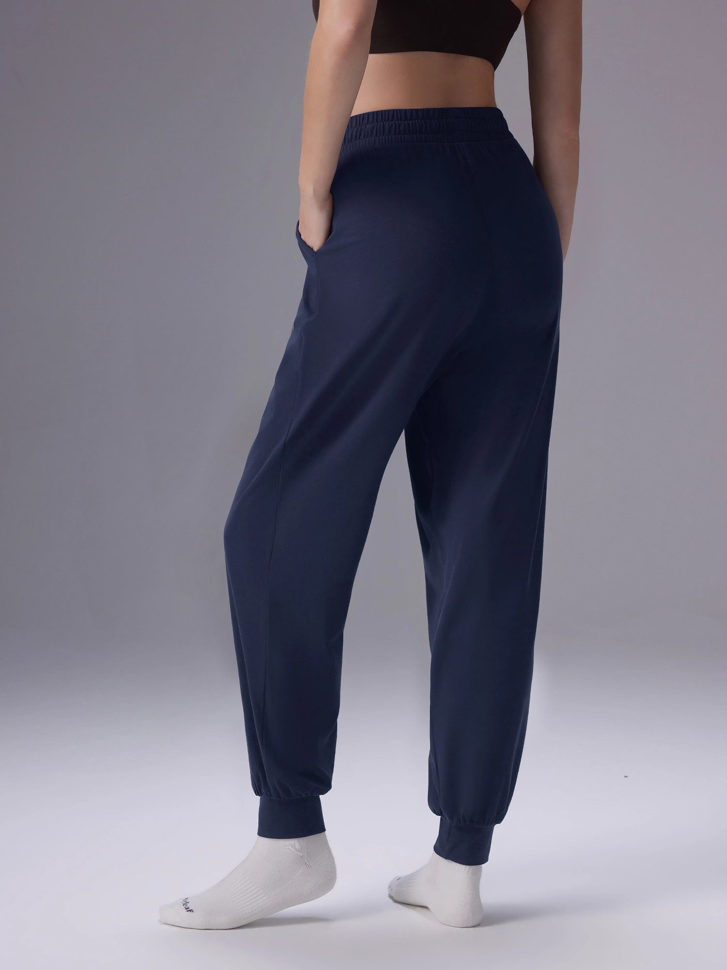 Image of Everleaf High-waist Draped Joggers Abyssal Blue