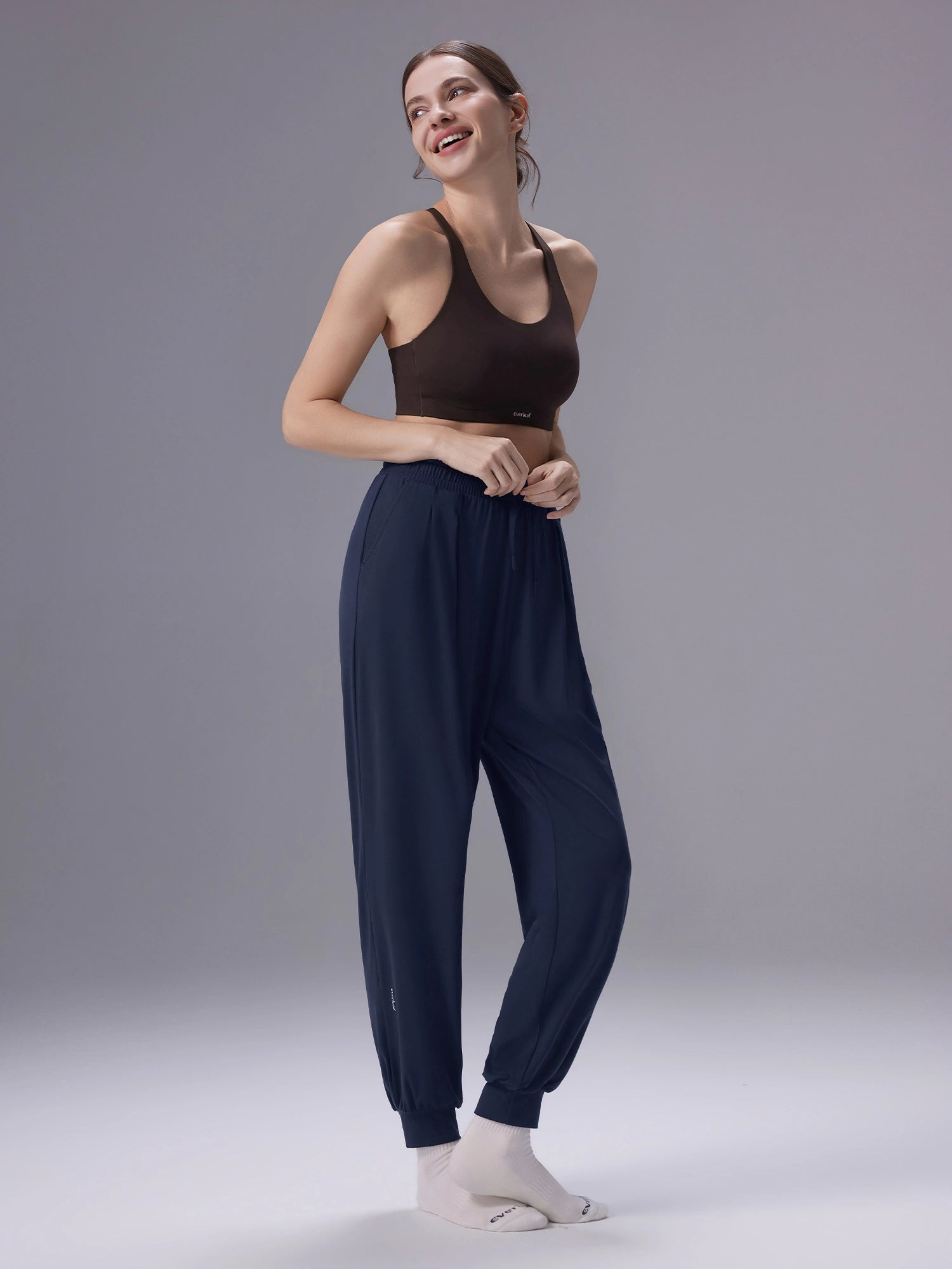 Image of Everleaf High-waist Draped Joggers Abyssal Blue