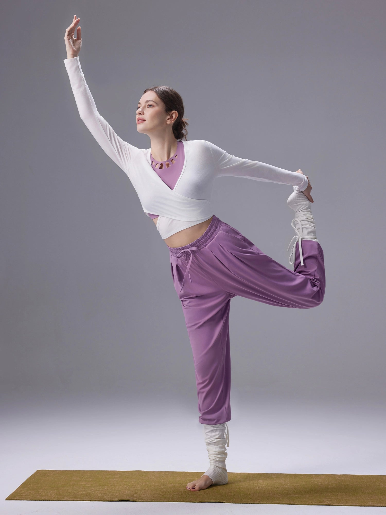 Image of Everleaf High-waist Draped Joggers Twilight Purple