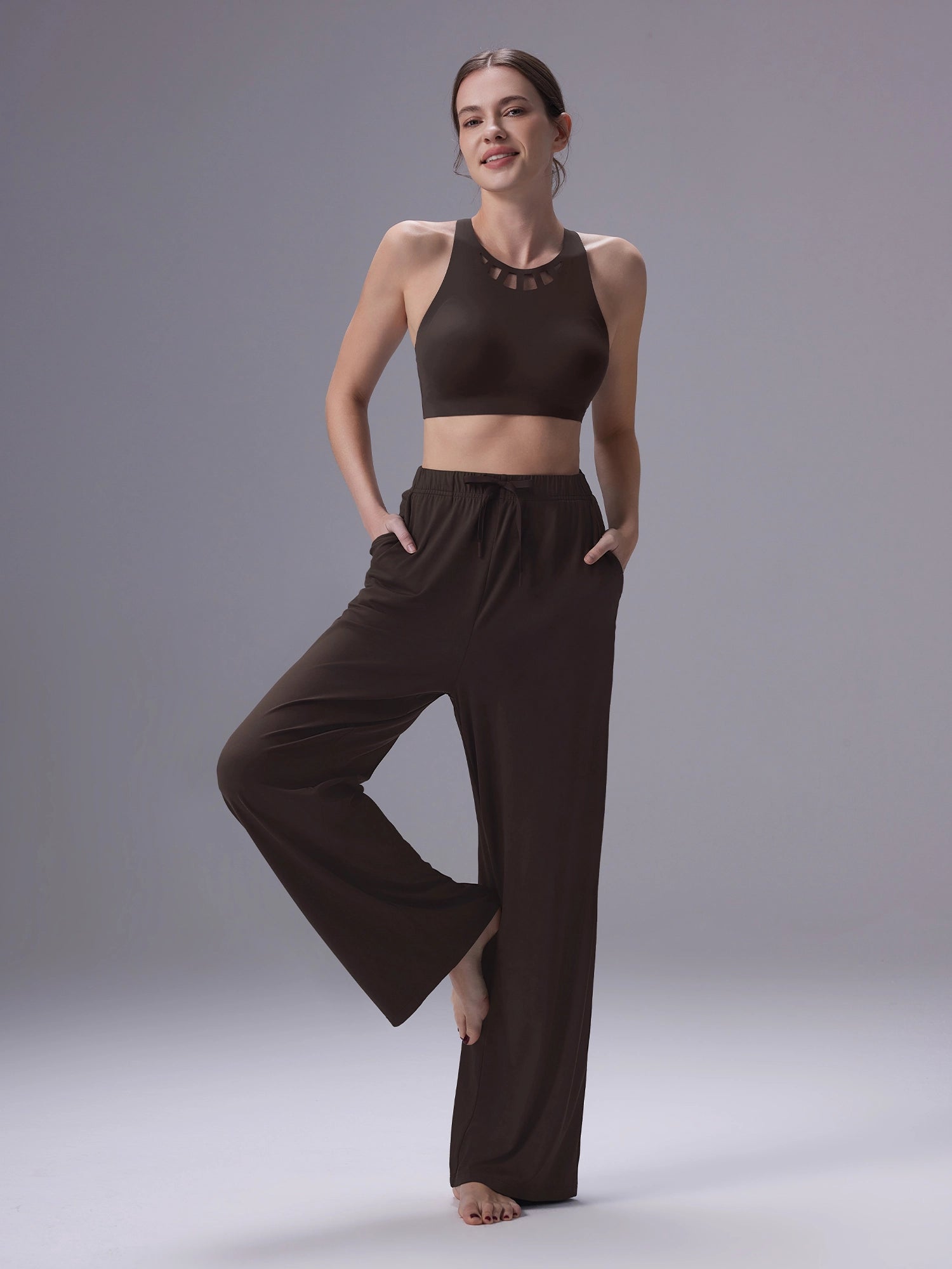 Image of Everleaf Straight Leg Pants Mocha Brown