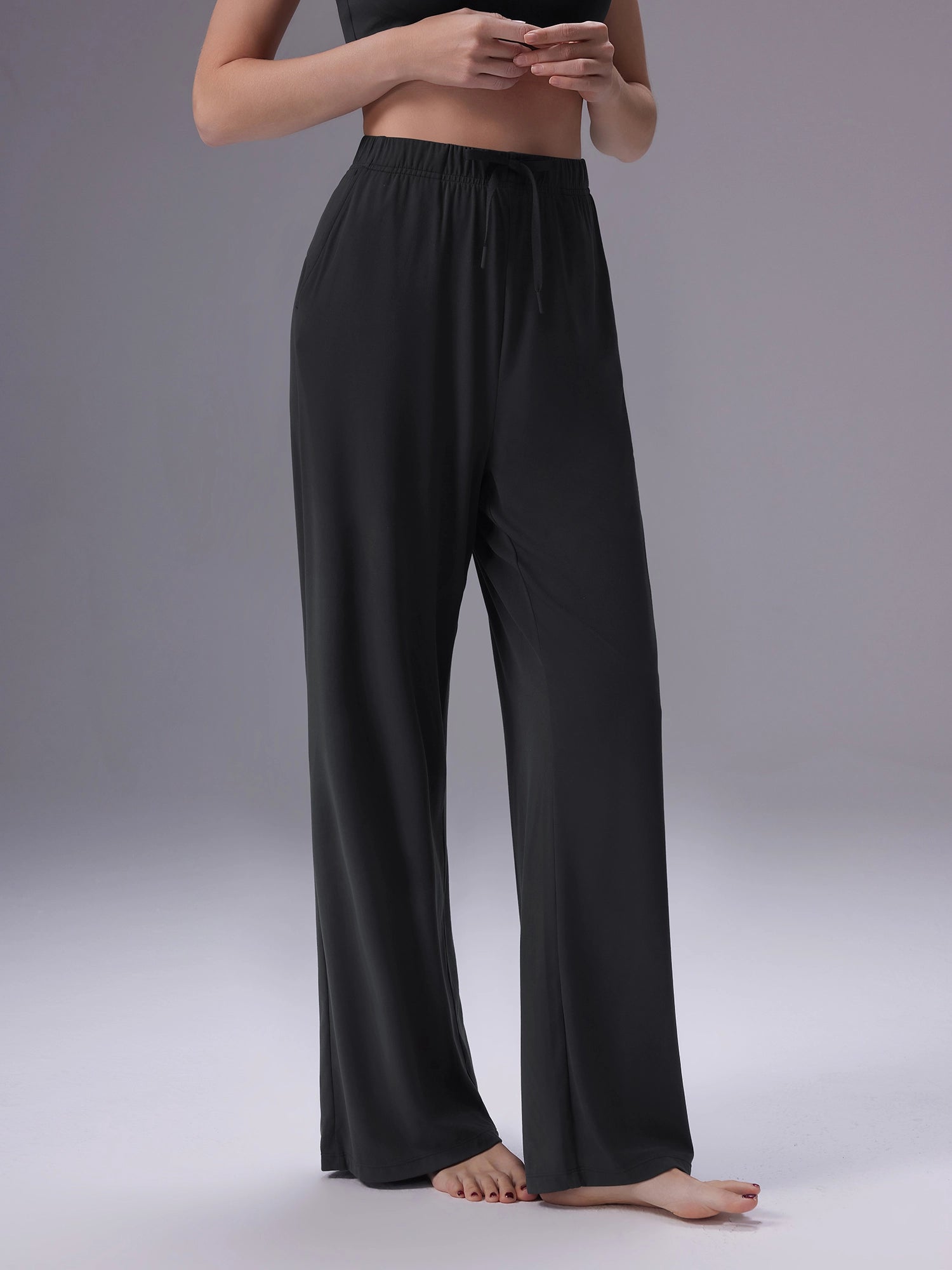 Image of Everleaf Straight Leg Pants Ebony Black