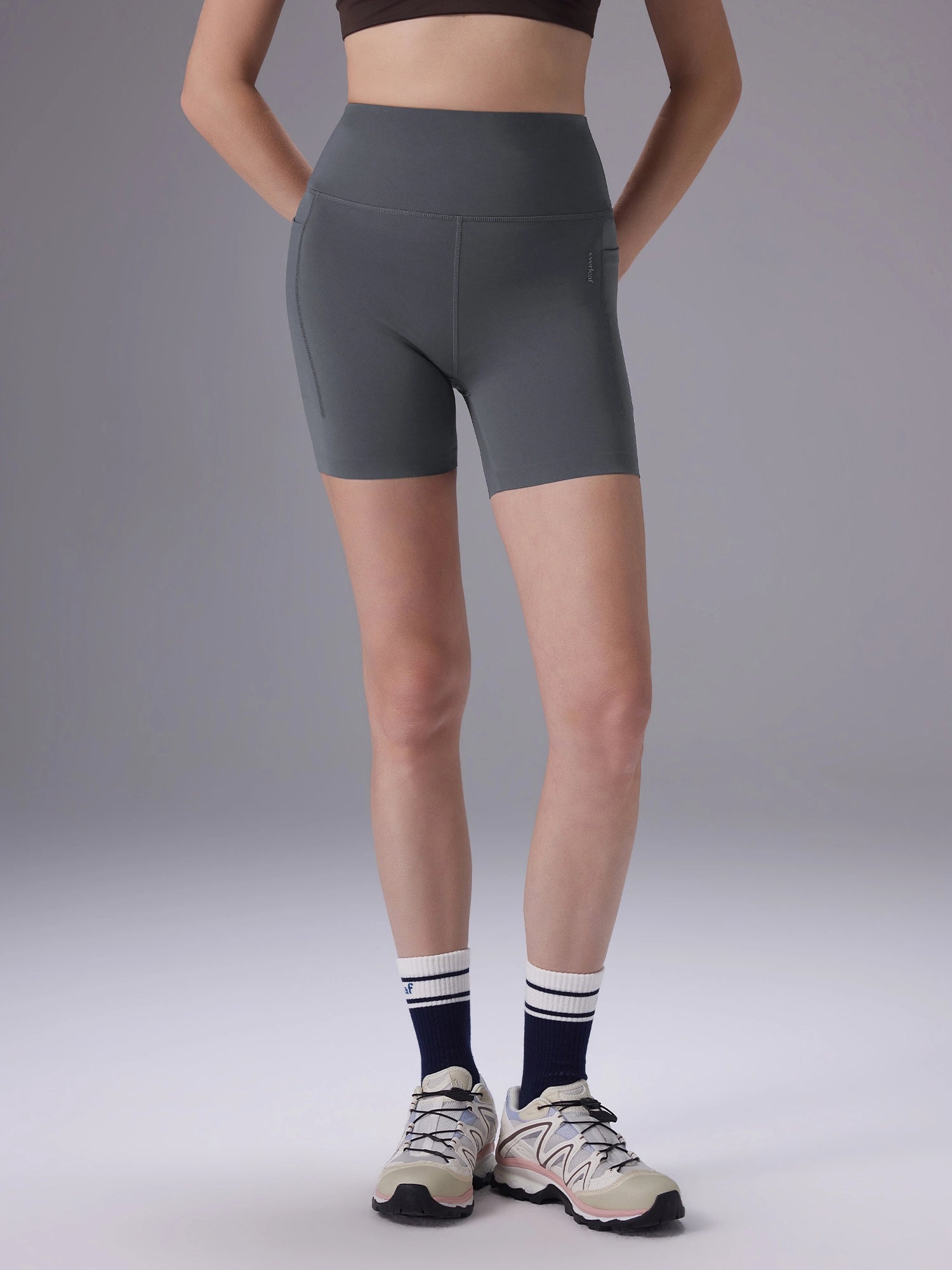 Image of Everleaf Back-Ruched Shorts Slate Gray